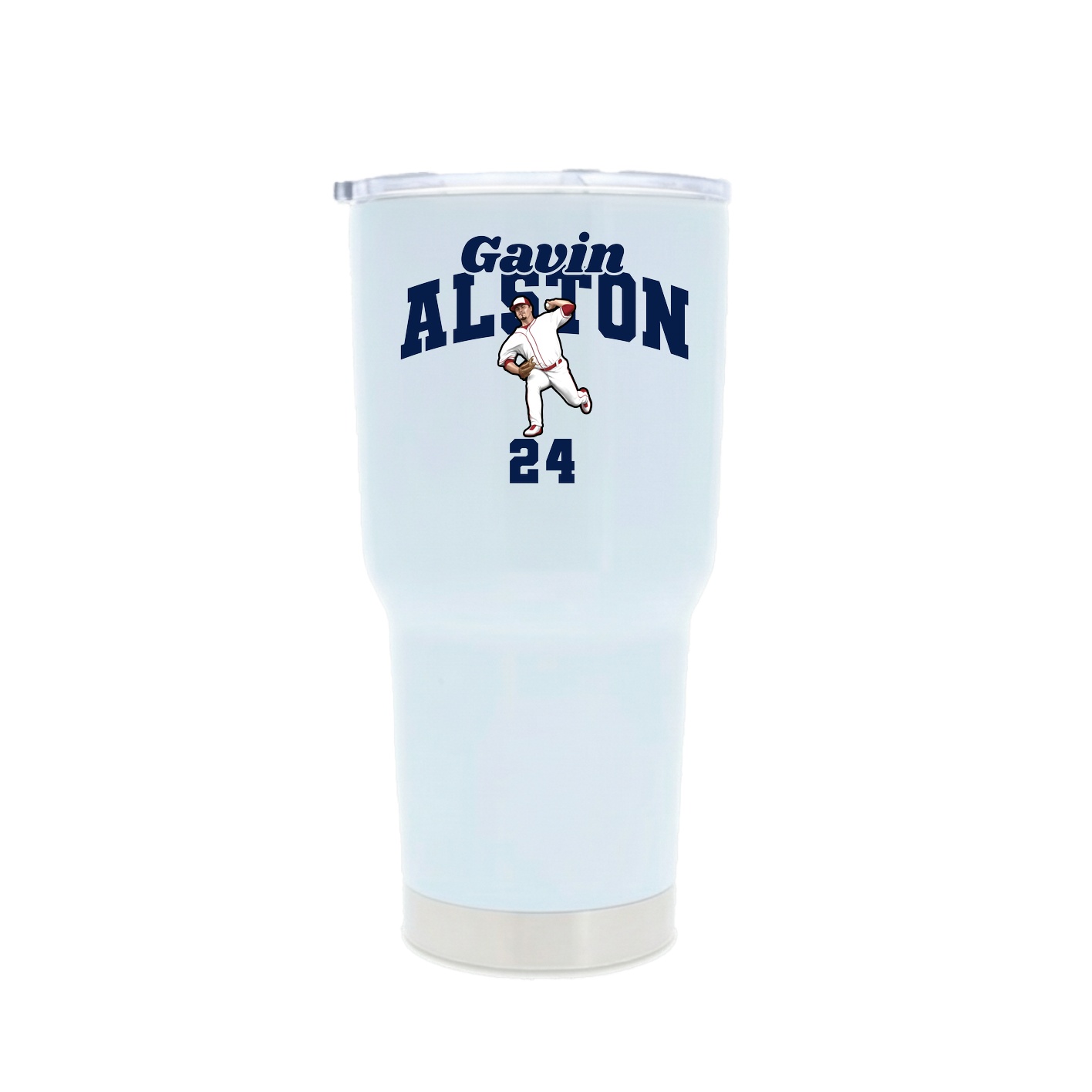 30oz Stainless Steel Tumbler — Signature Arch in White