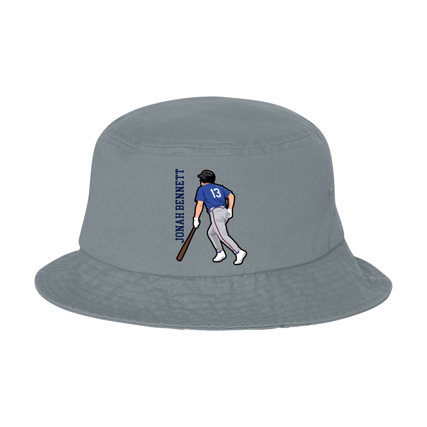 Bucket Cap — Name Vertical in Grey
