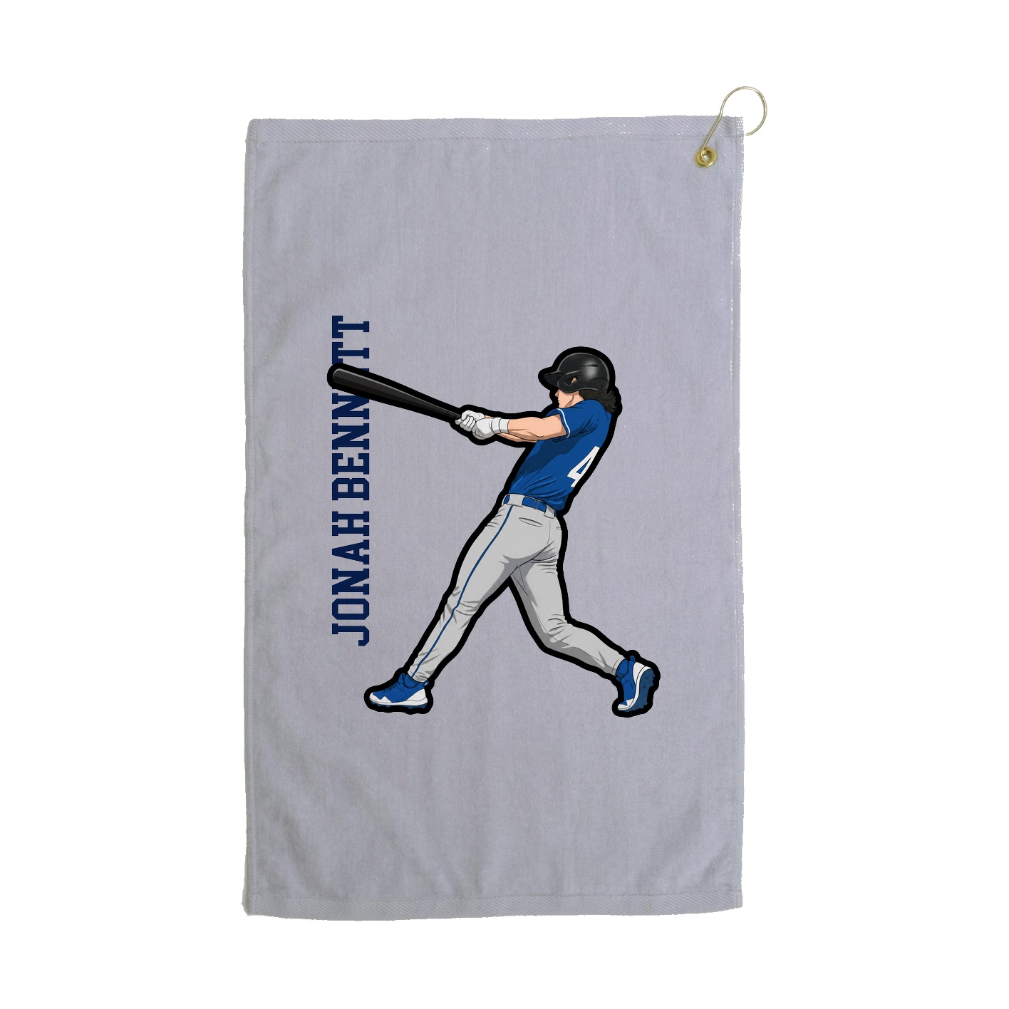 Golf Towel — Name Vertical in Grey