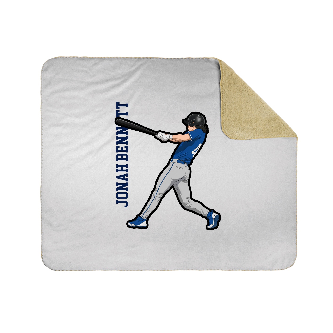 Throw Blanket — Name Vertical in White