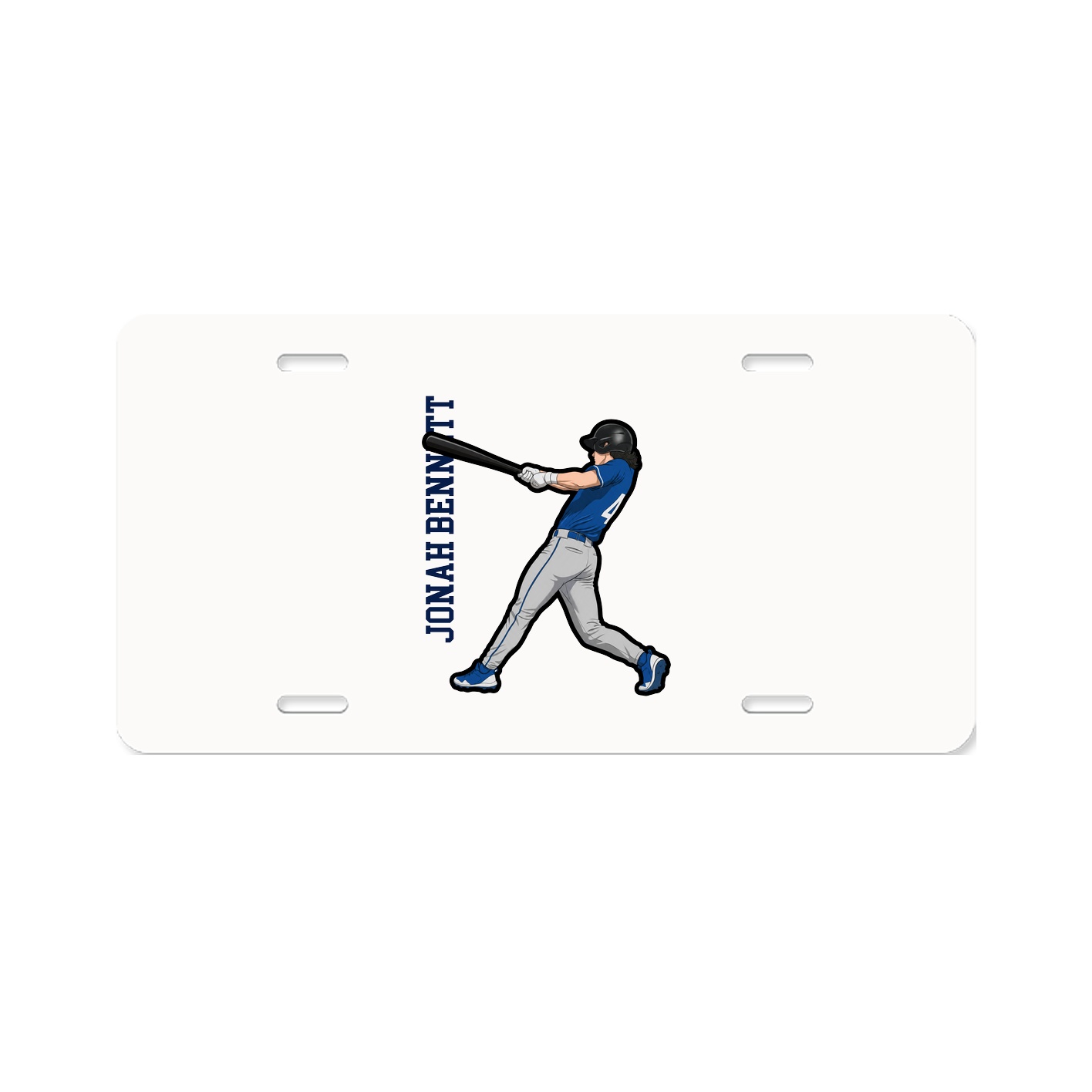 License Plate — Name Vertical in Classic