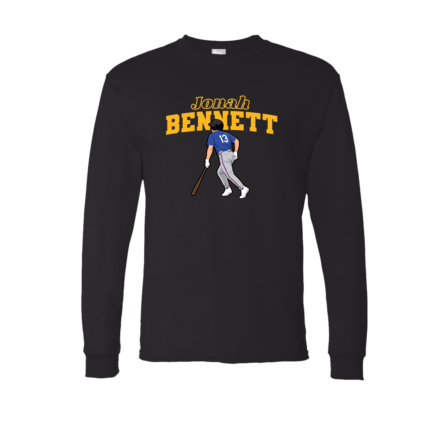 Long Sleeve Tee — Name Arch in Black