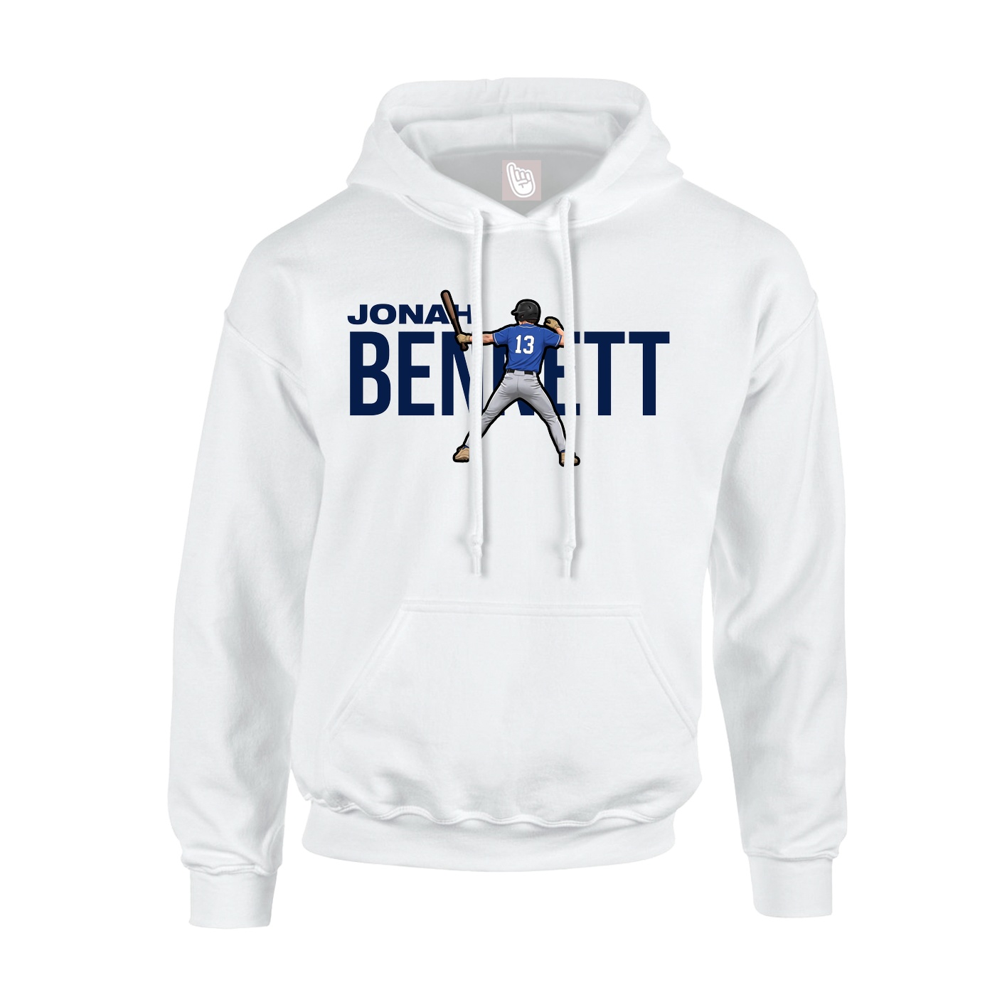Youth Hoodie — Player Name in White