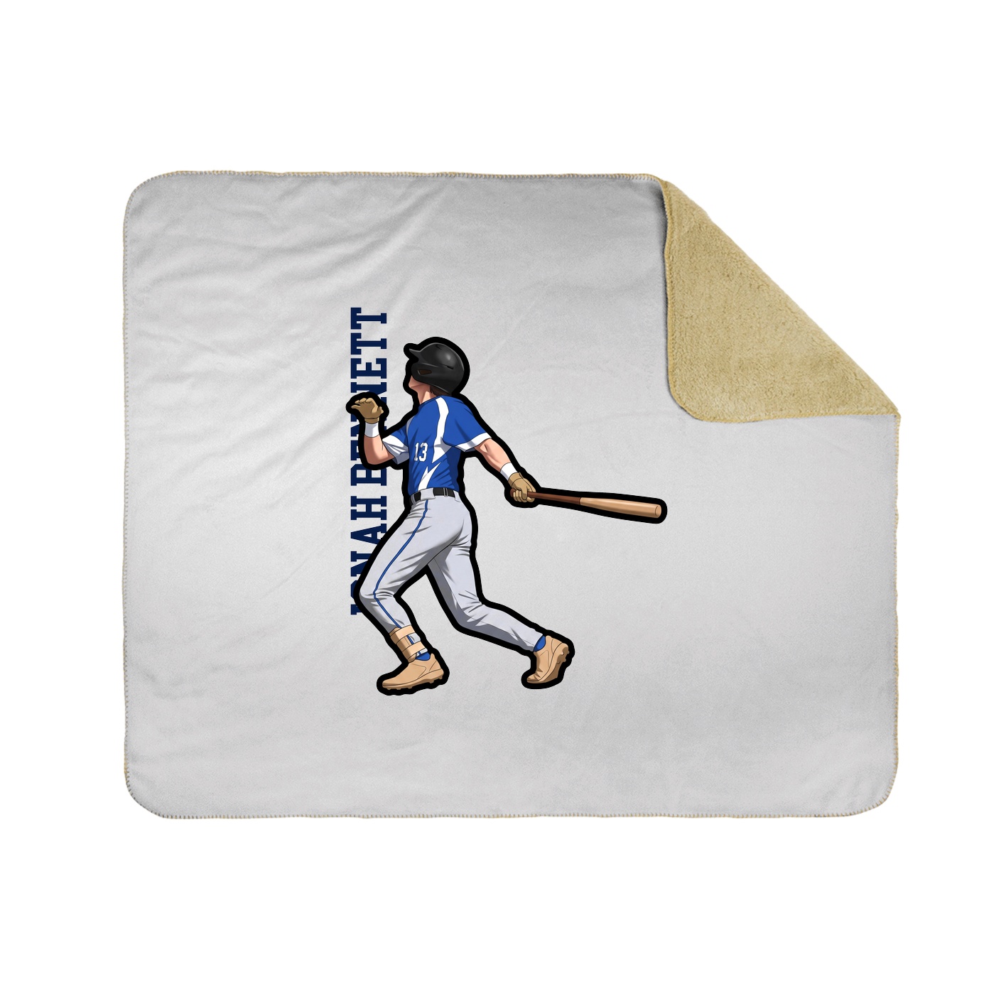 Throw Blanket — Name Vertical in White