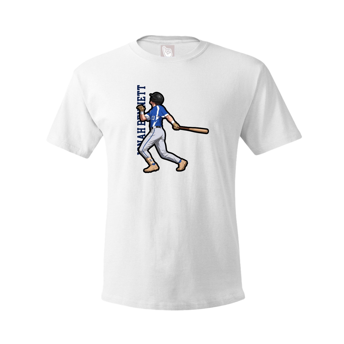Youth Tee — Name Vertical in White