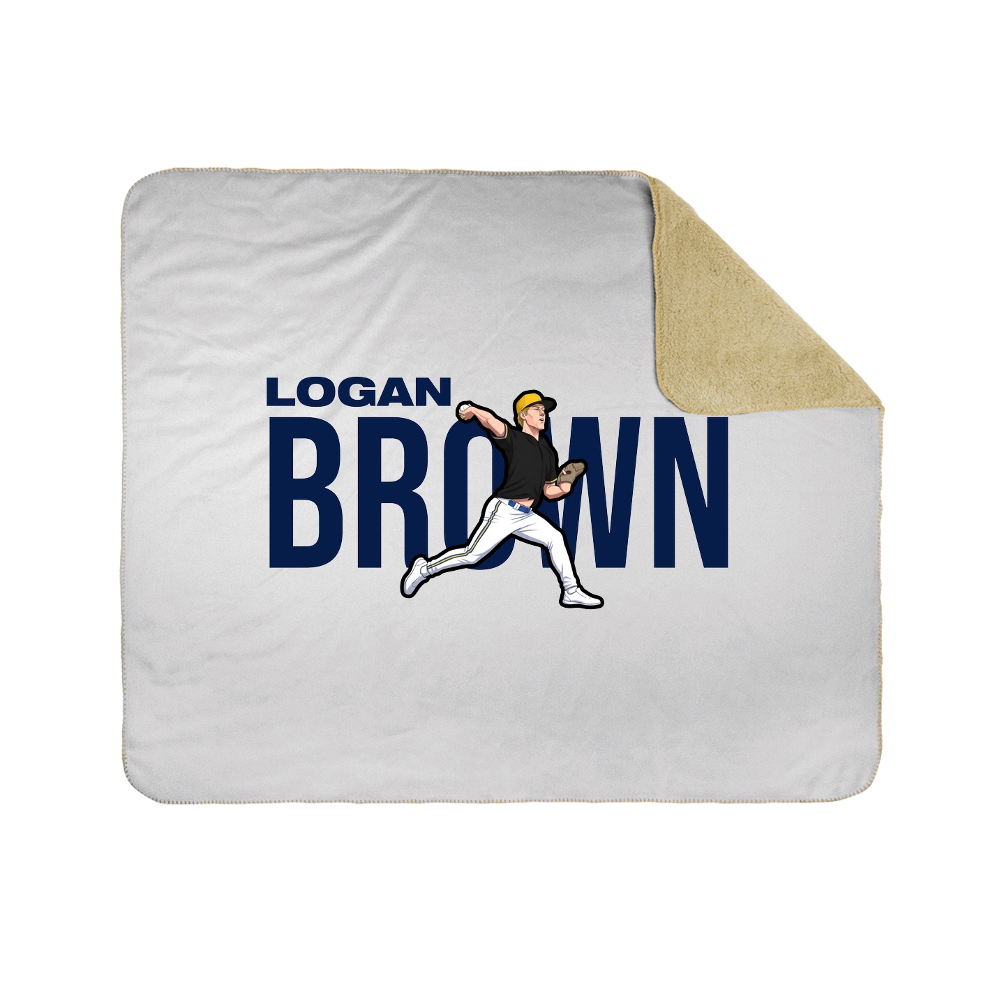 Throw Blanket — Player Name in White