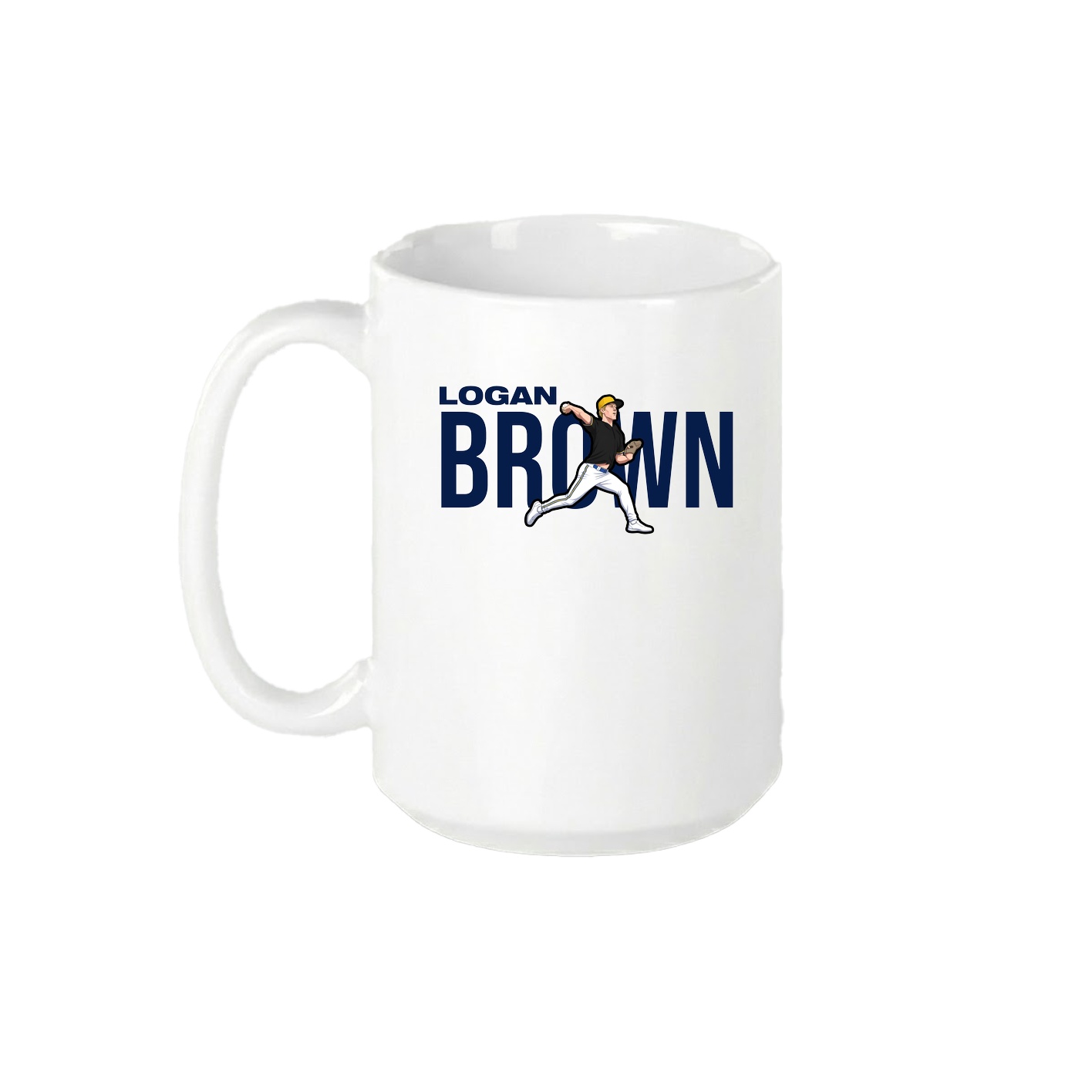 15oz Coffee Mug — Player Name in White