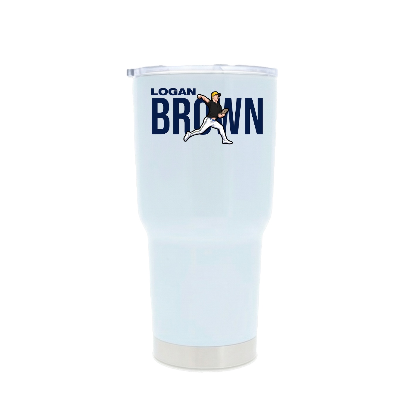 30oz Stainless Steel Tumbler — Player Name in White