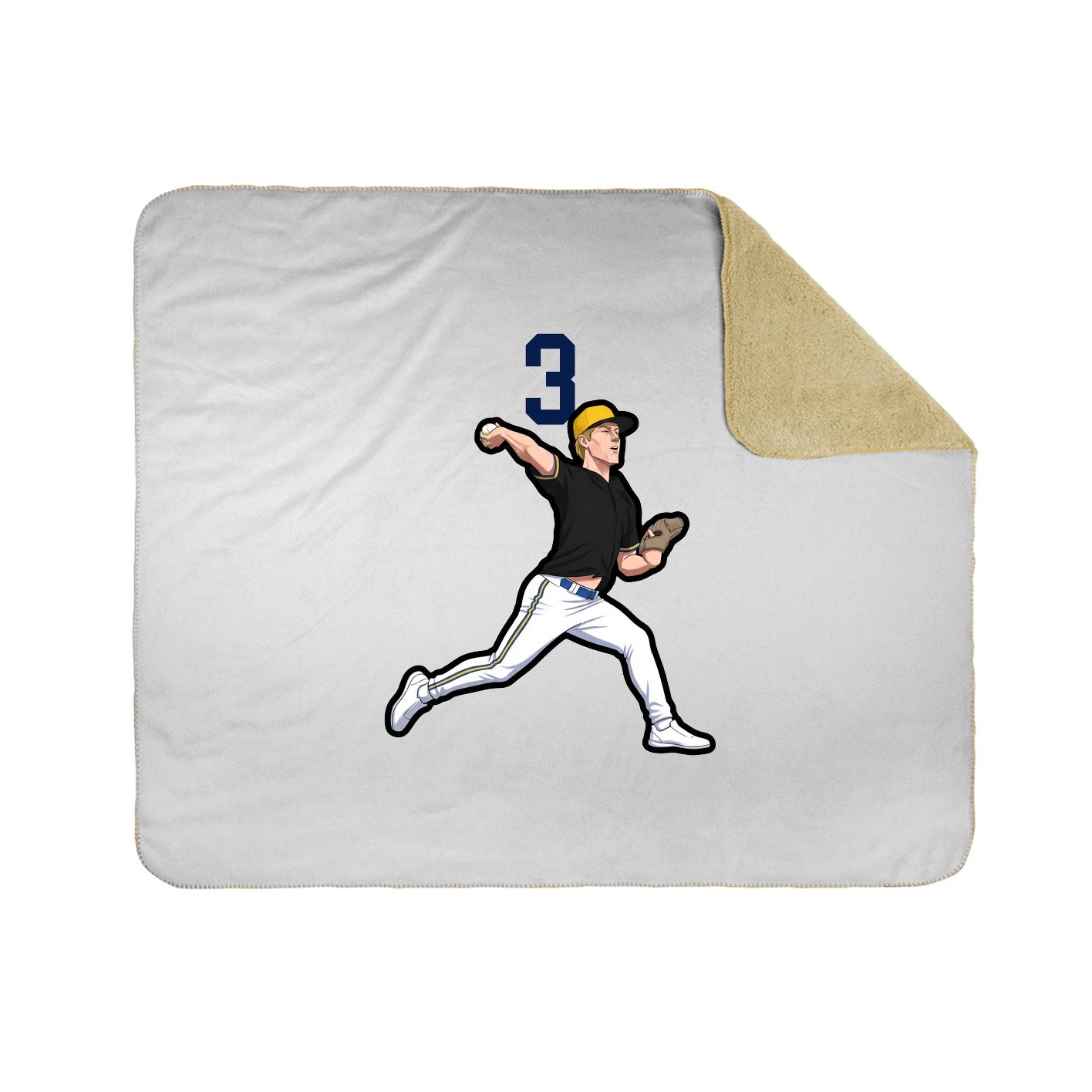 Throw Blanket — Number Top in White