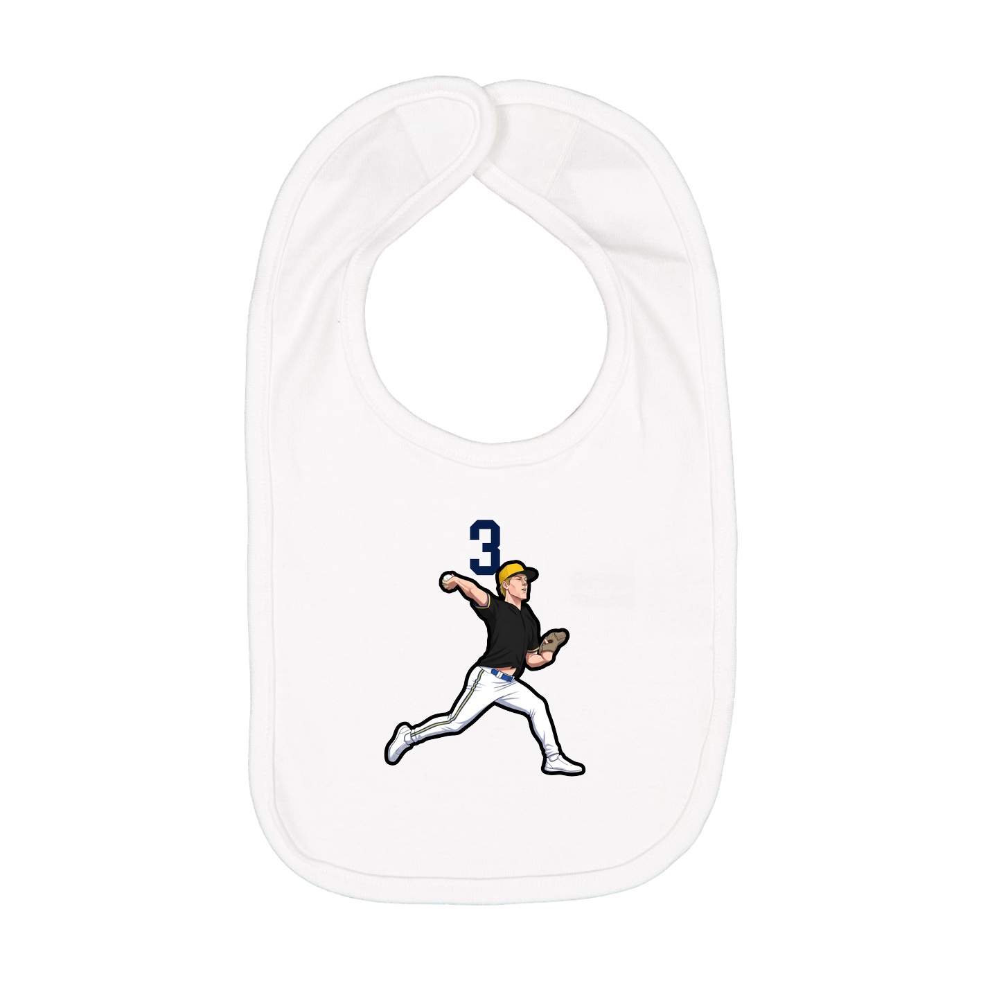Infant Bib — Number Top in White