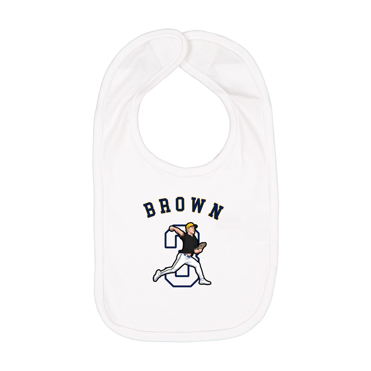 Infant Bib — Shirsey Arch in White