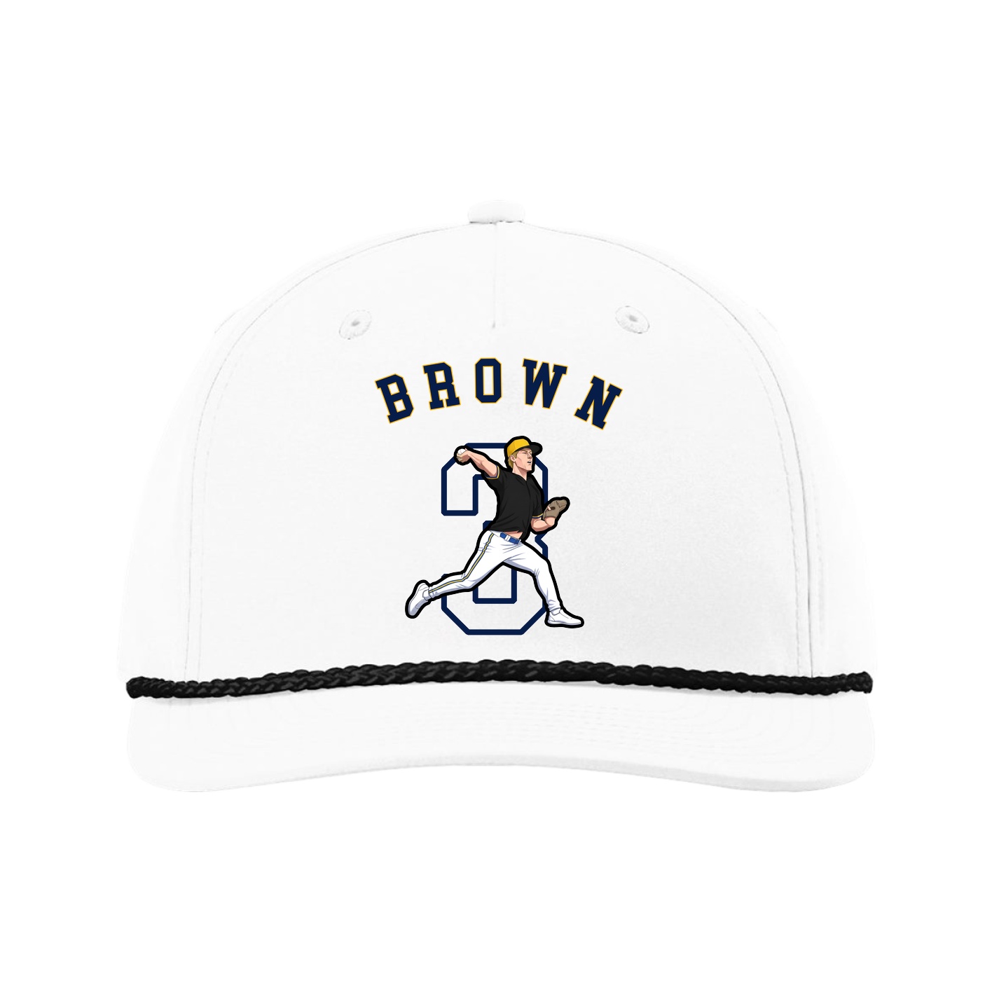 Five-Panel Classic Rope Cap — Shirsey Arch in White