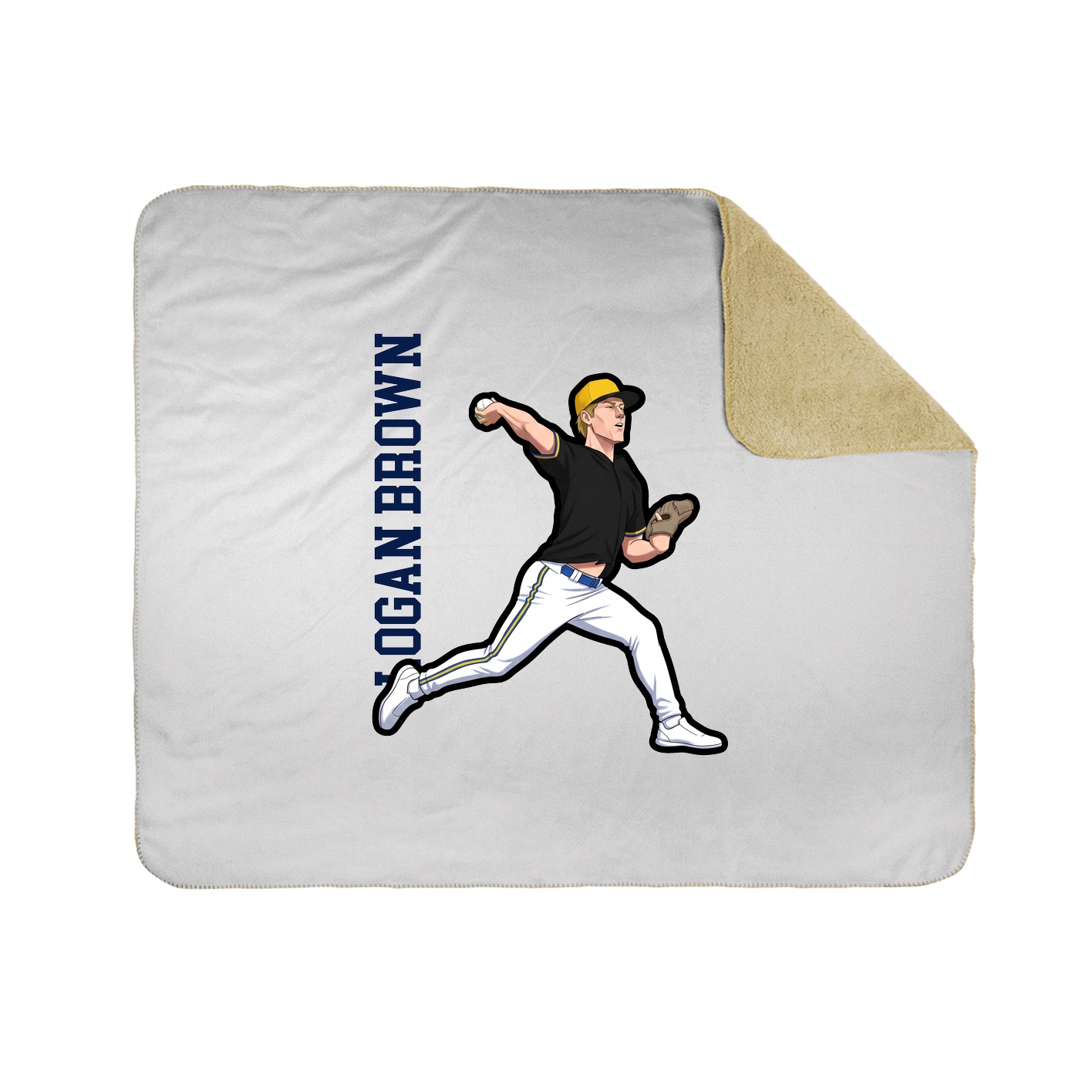 Throw Blanket — Name Vertical in White