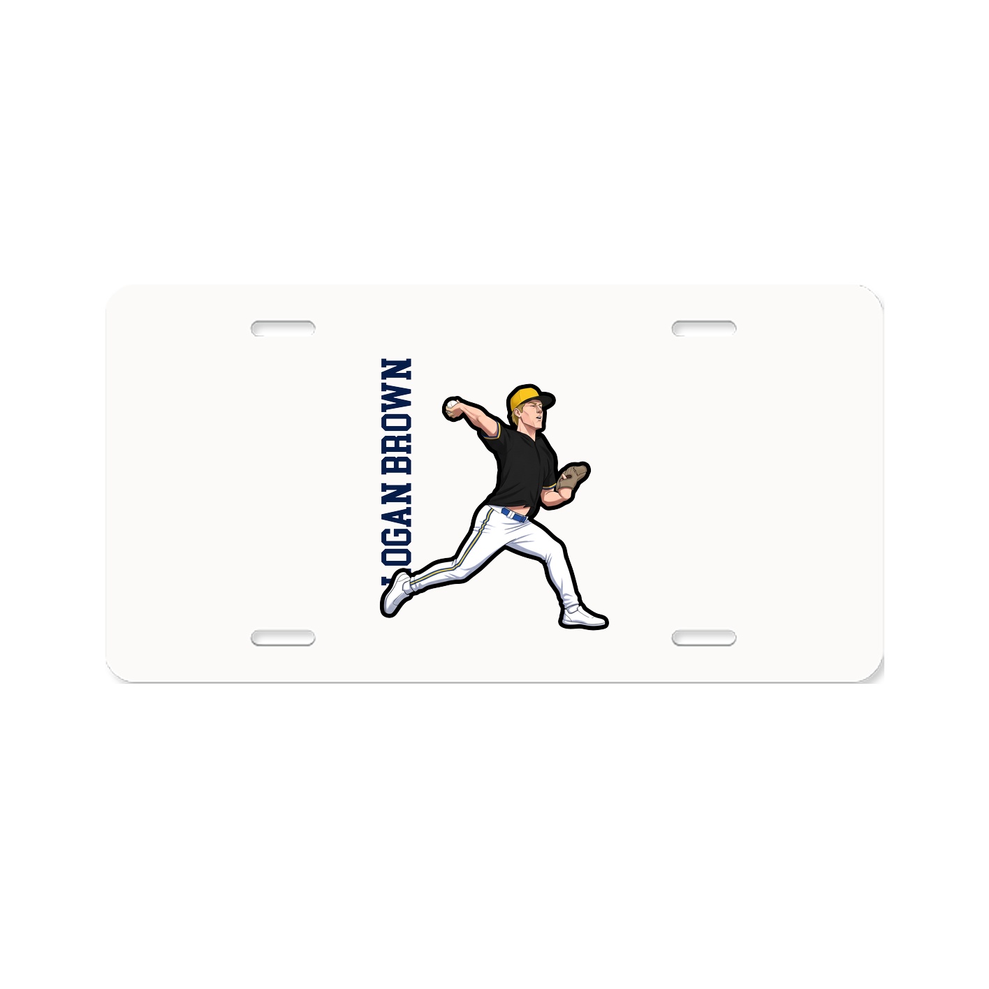 License Plate — Name Vertical in Classic