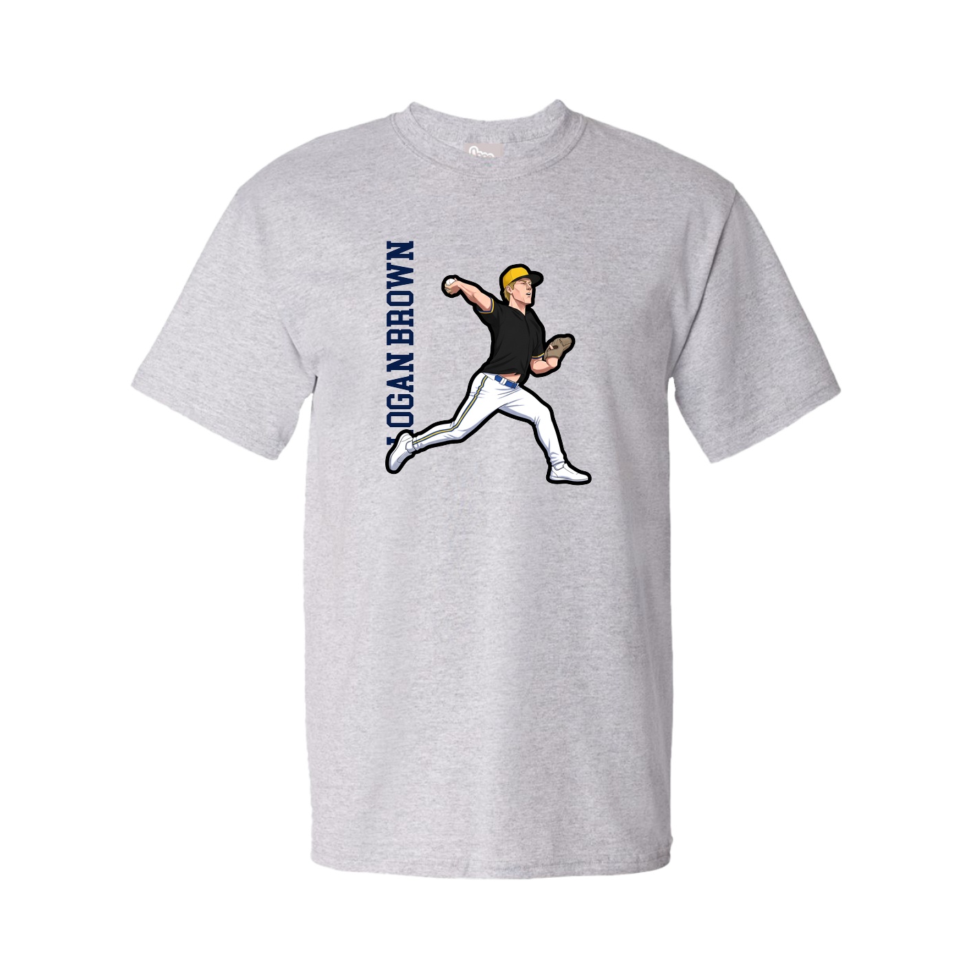 Tee — Name Vertical in Grey