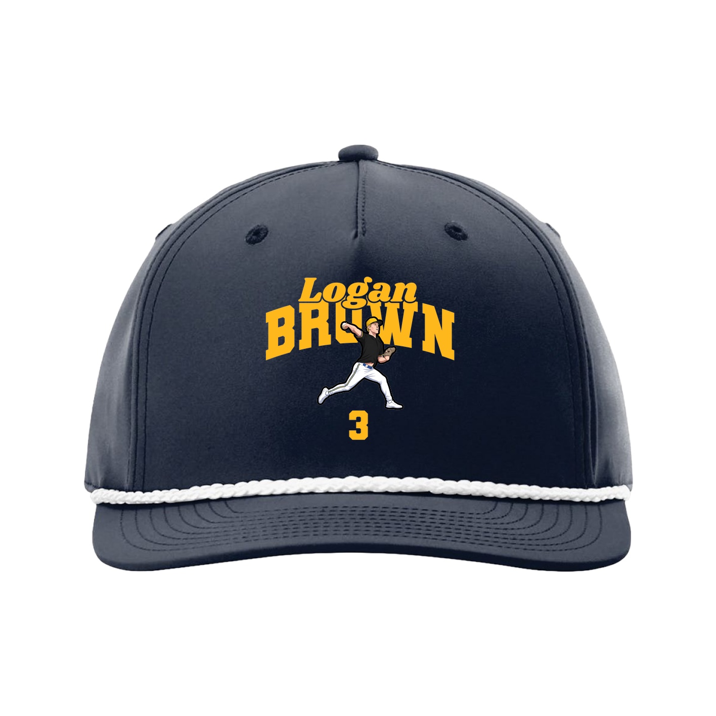 Five-Panel Classic Rope Cap — Signature Arch in Navy