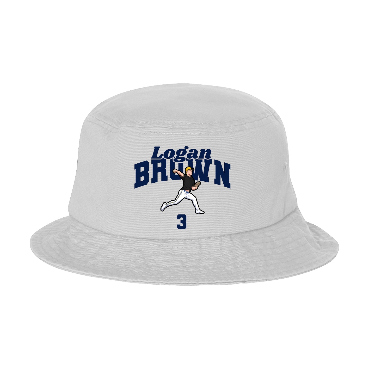 Bucket Cap — Signature Arch in White