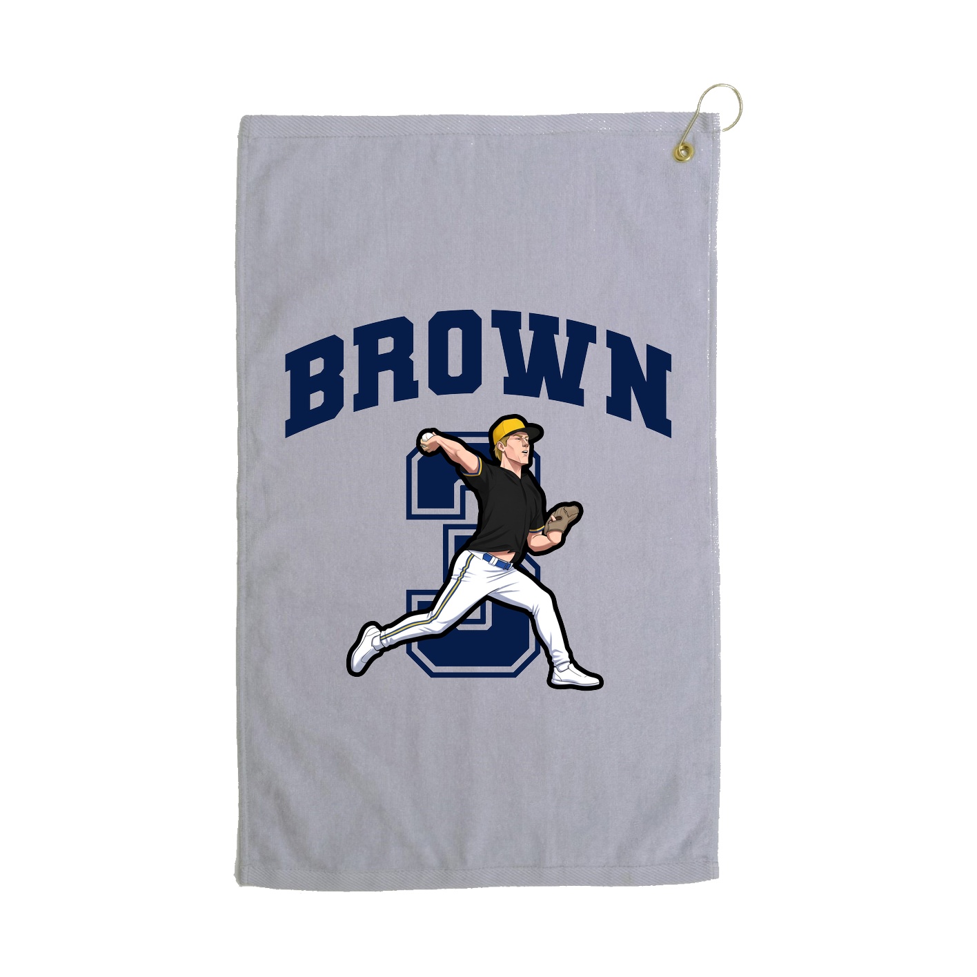 Golf Towel — Number in Grey