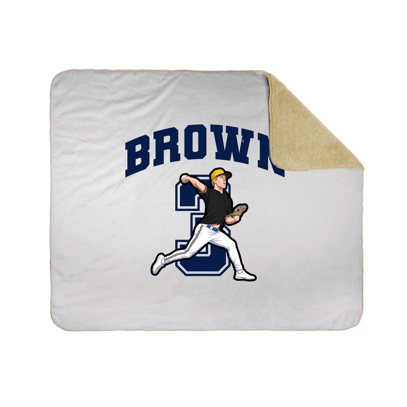 Throw Blanket — Number in White
