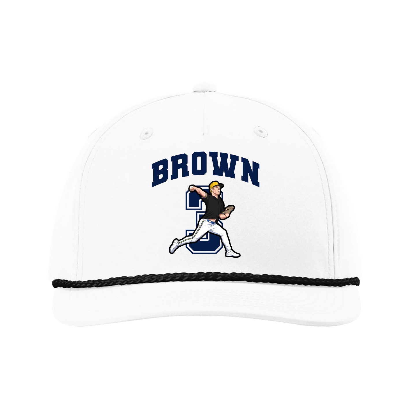 Five-Panel Classic Rope Cap — Number in White