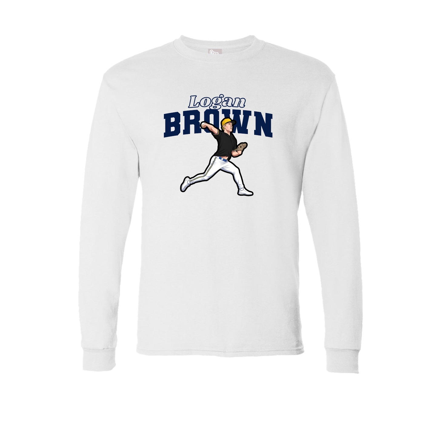 Long Sleeve Tee — Name Arch in White