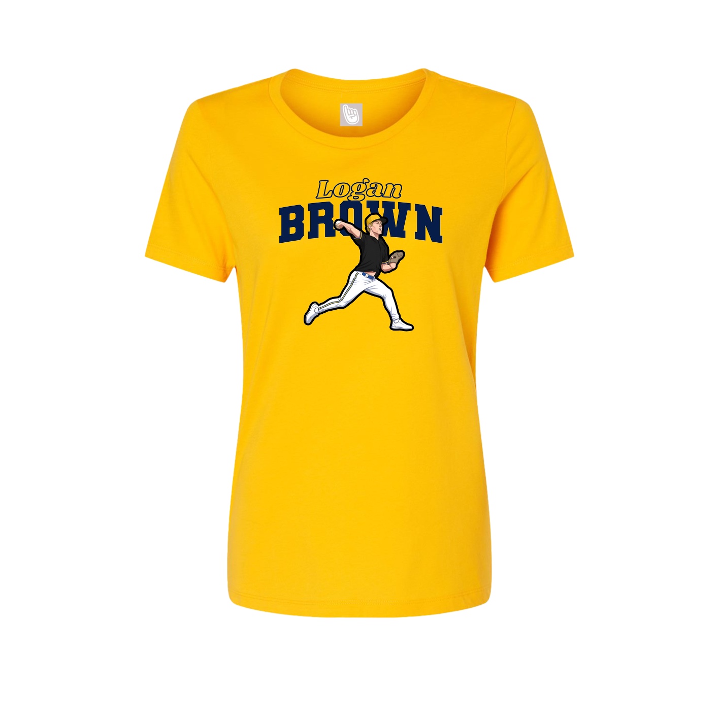 Fitted Women's Tee — Name Arch in Gold