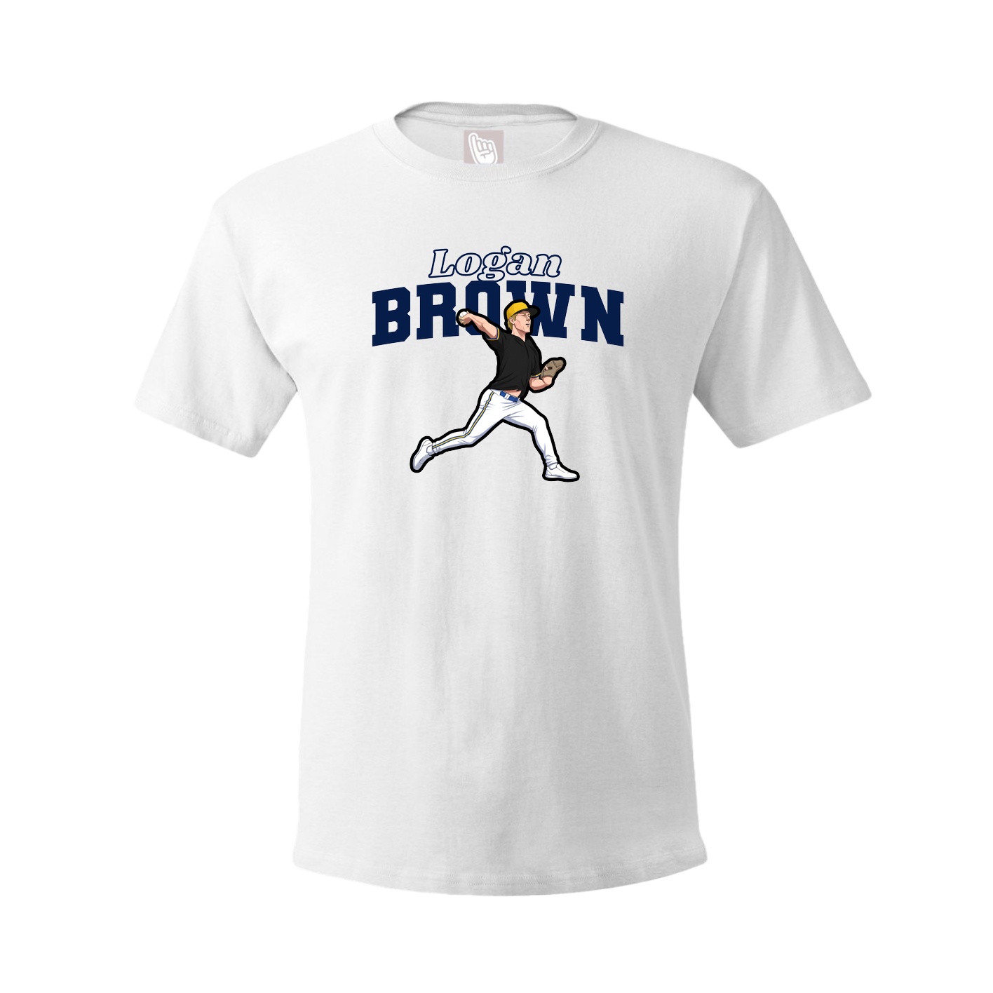 Youth Tee — Name Arch in White