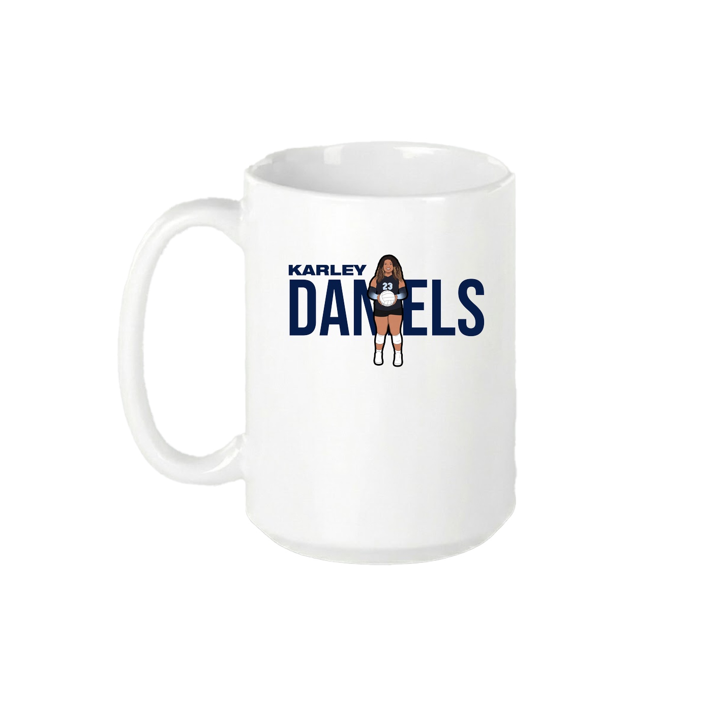 15oz Coffee Mug — Player Name in White
