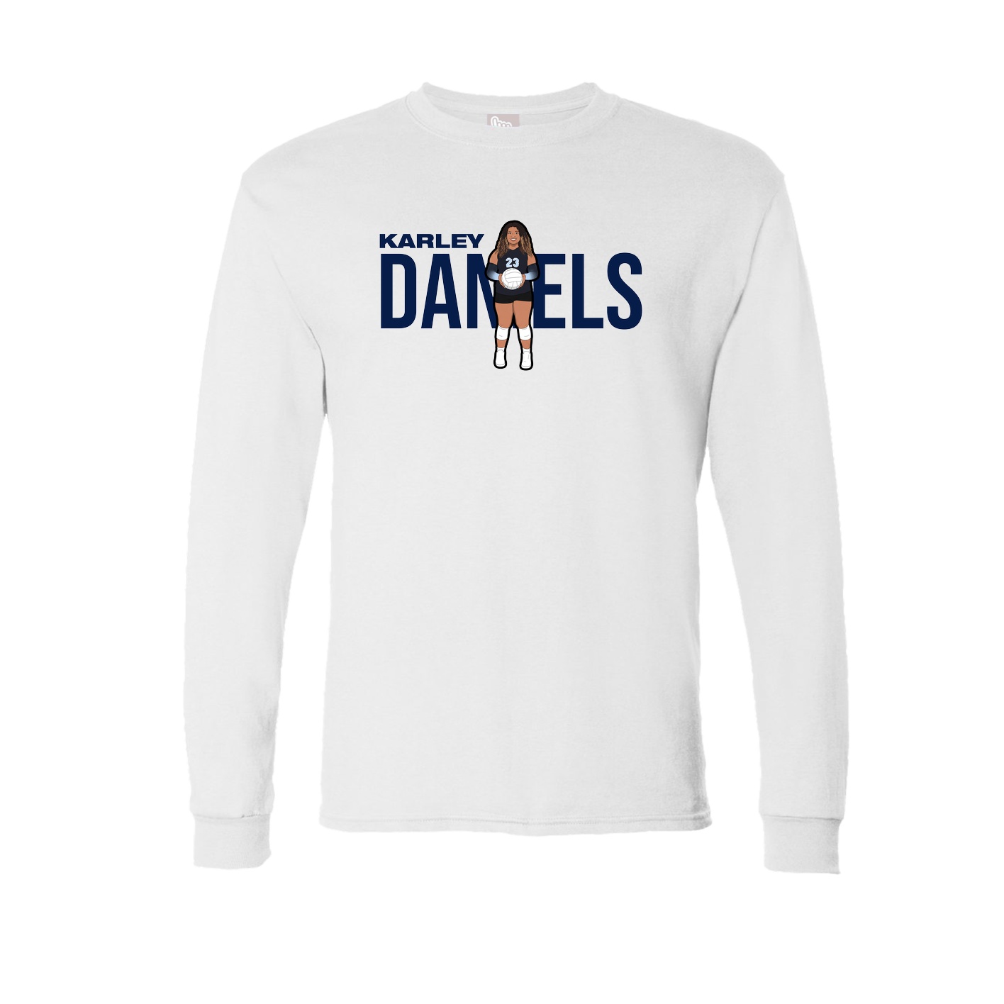 Long Sleeve Tee — Player Name in White