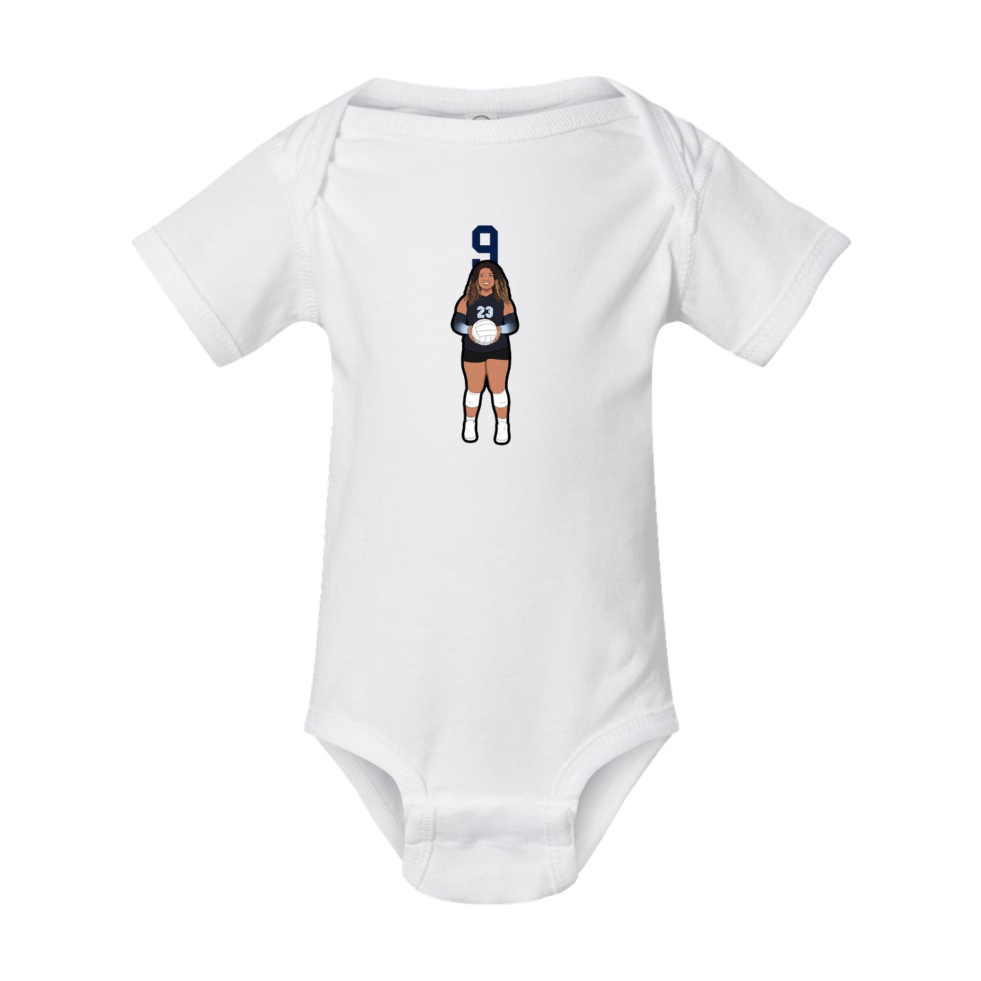 Baby Onesie — Number Top in White