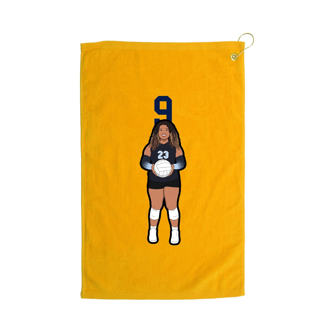 Golf Towel — Number Top in Gold