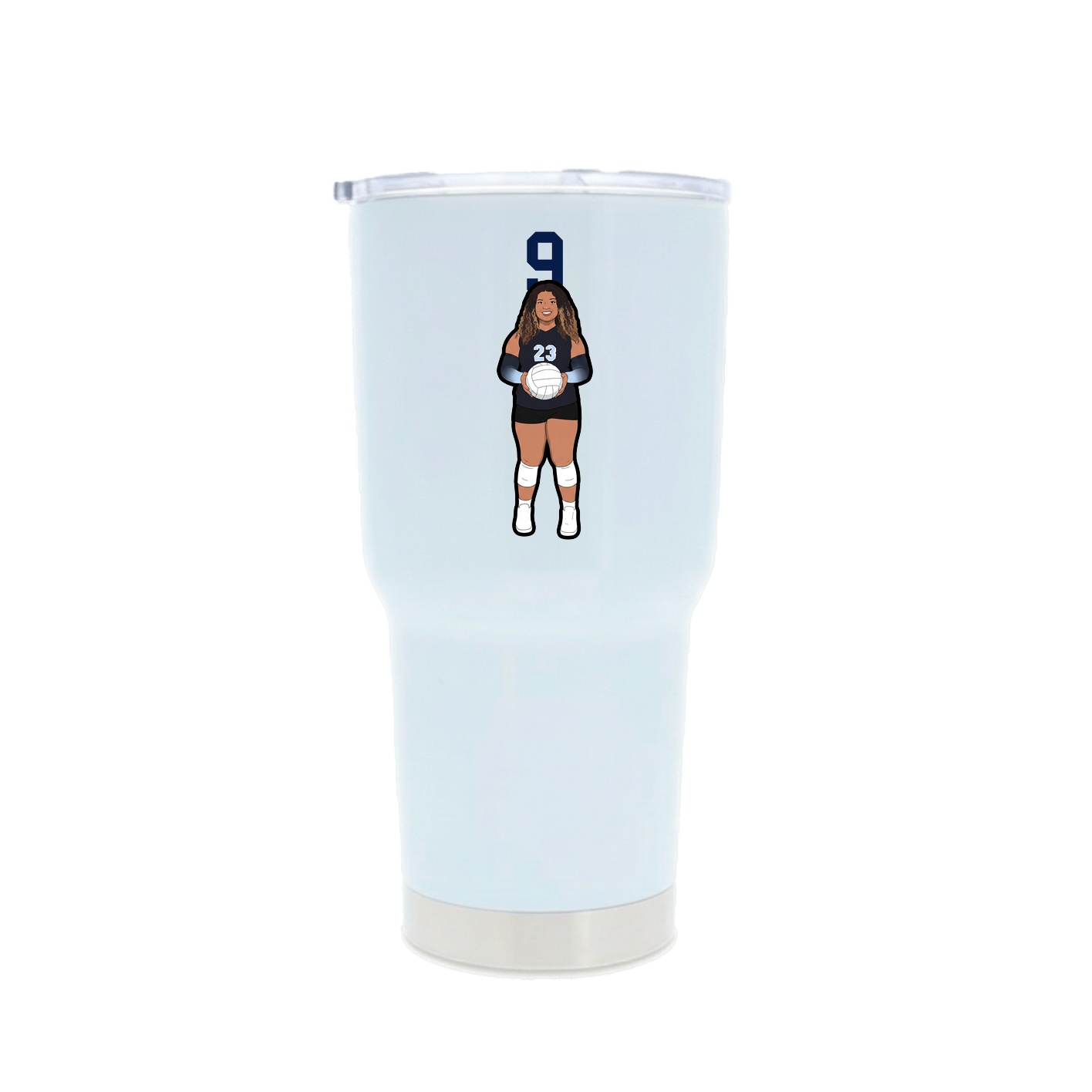 30oz Stainless Steel Tumbler — Number Top in White