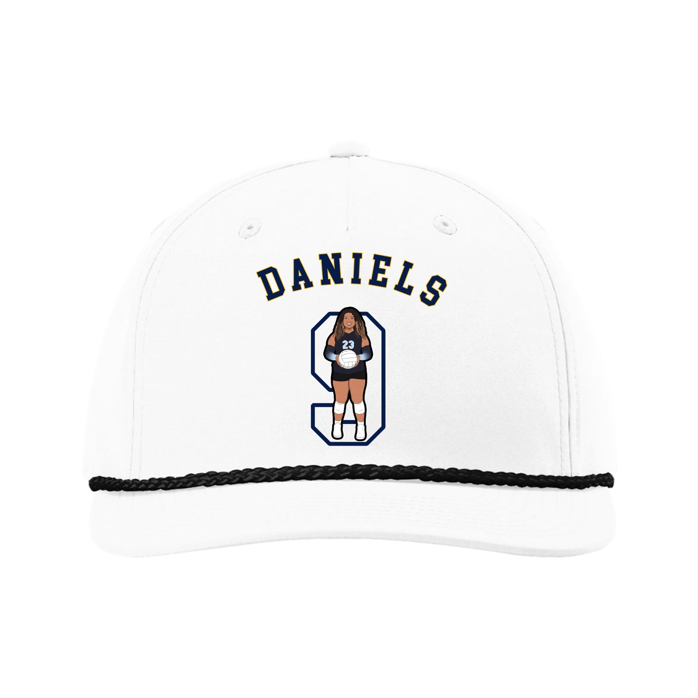 Five-Panel Classic Rope Cap — Shirsey Arch in White