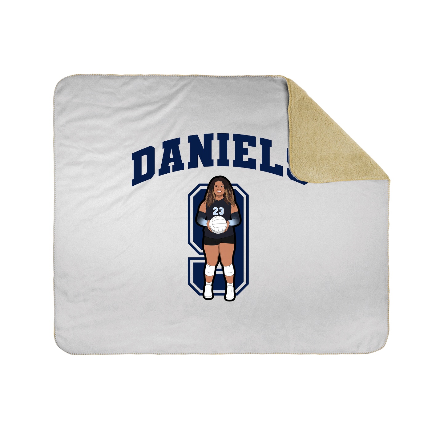 Throw Blanket — Number in White