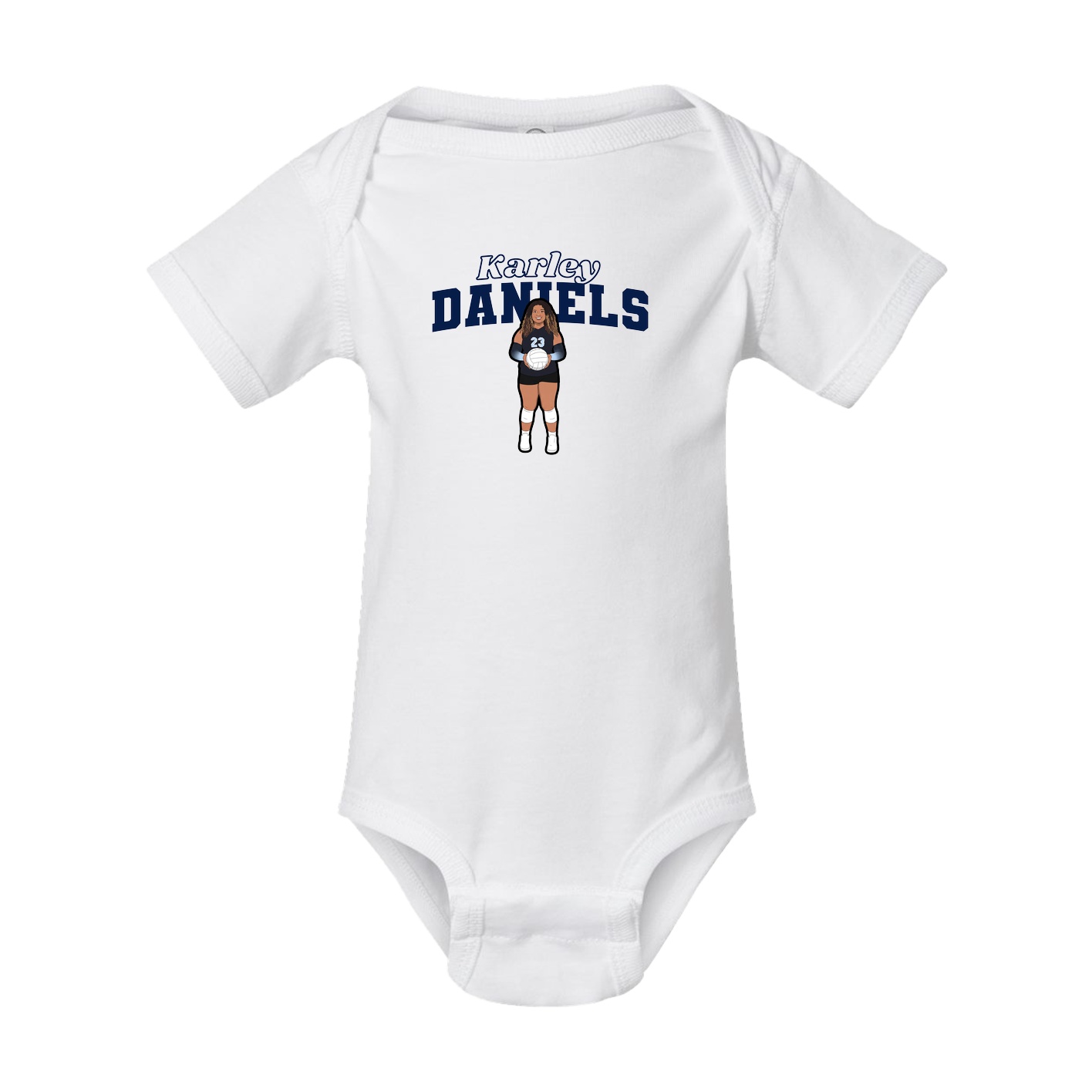 Baby Onesie — Name Arch in White