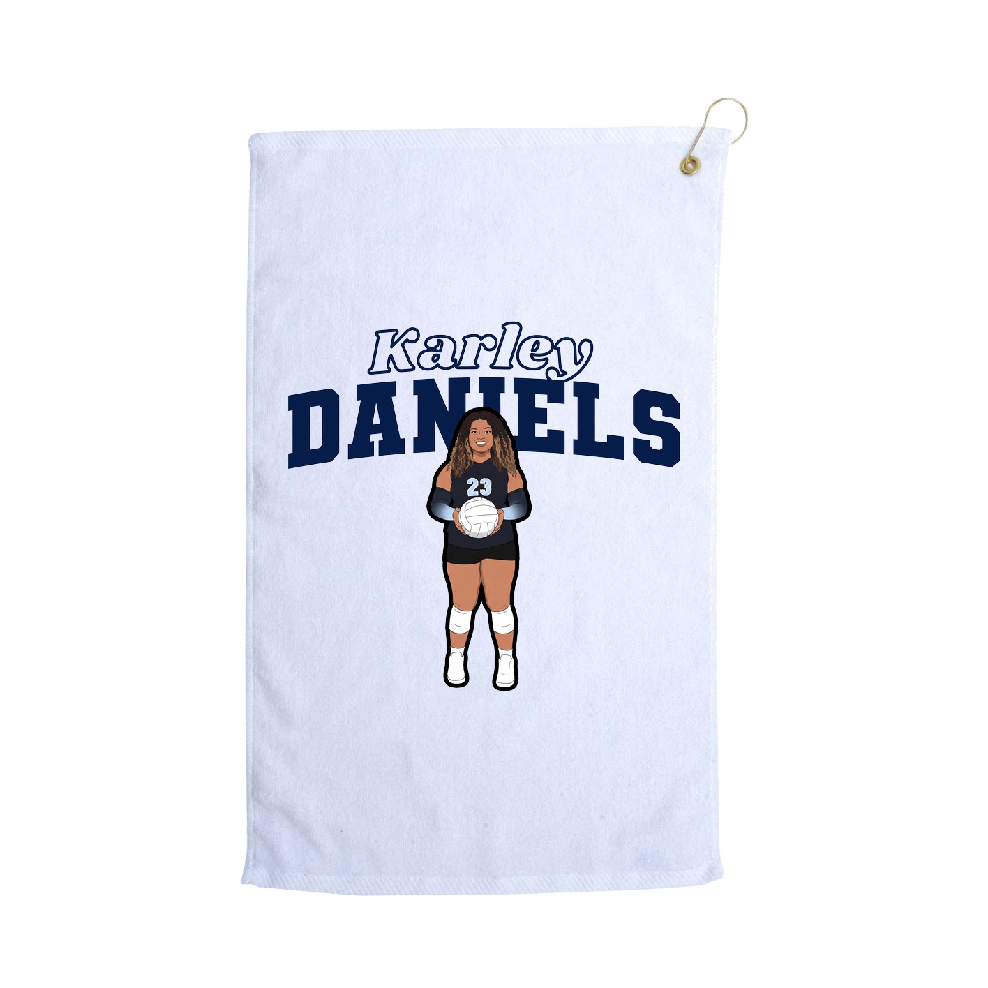 Golf Towel — Name Arch in White