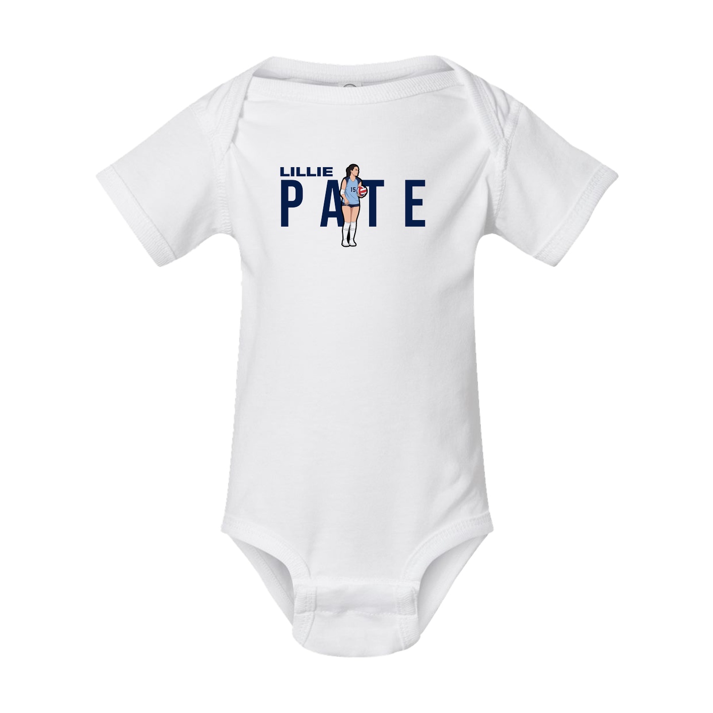 Baby Onesie — Player Name in White