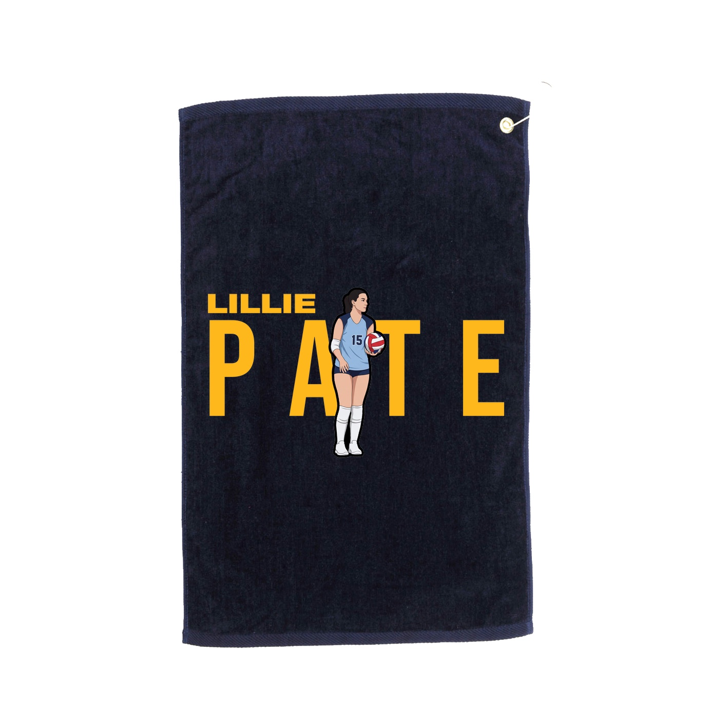 Golf Towel — Player Name in Navy