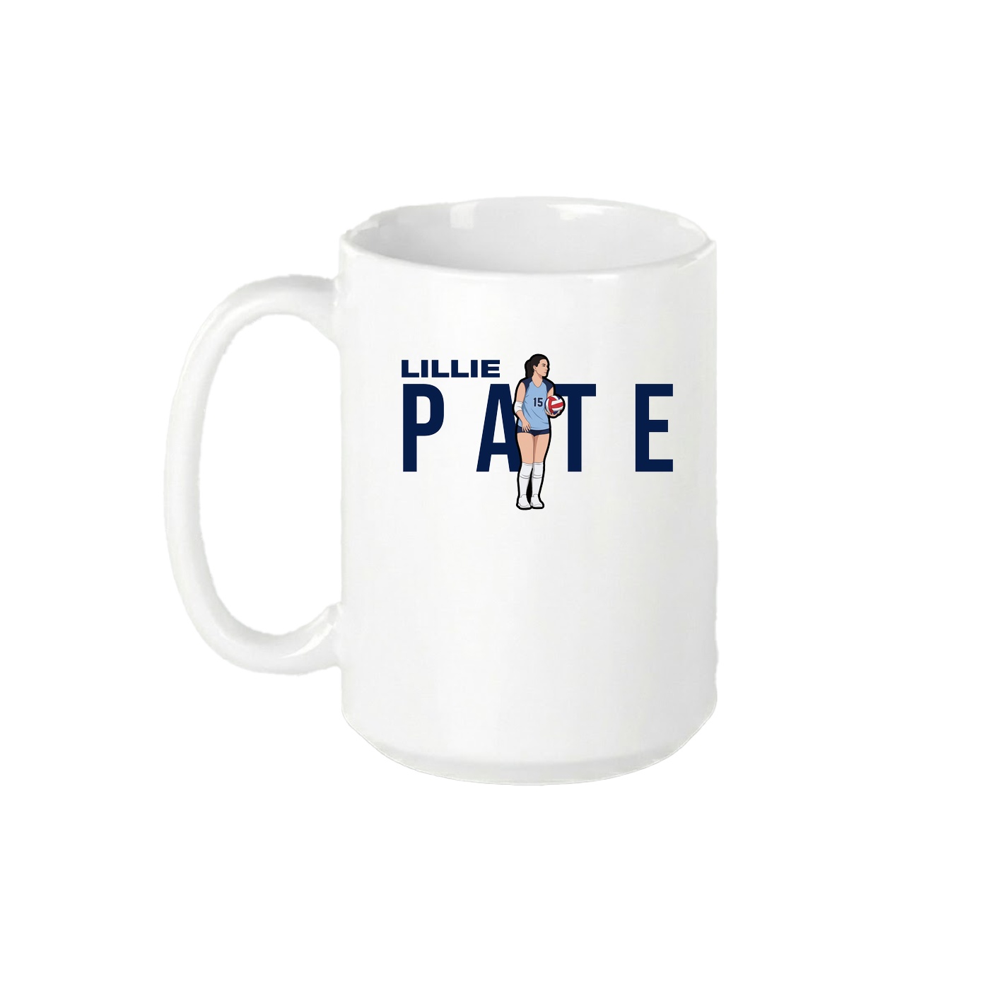 15oz Coffee Mug — Player Name in White