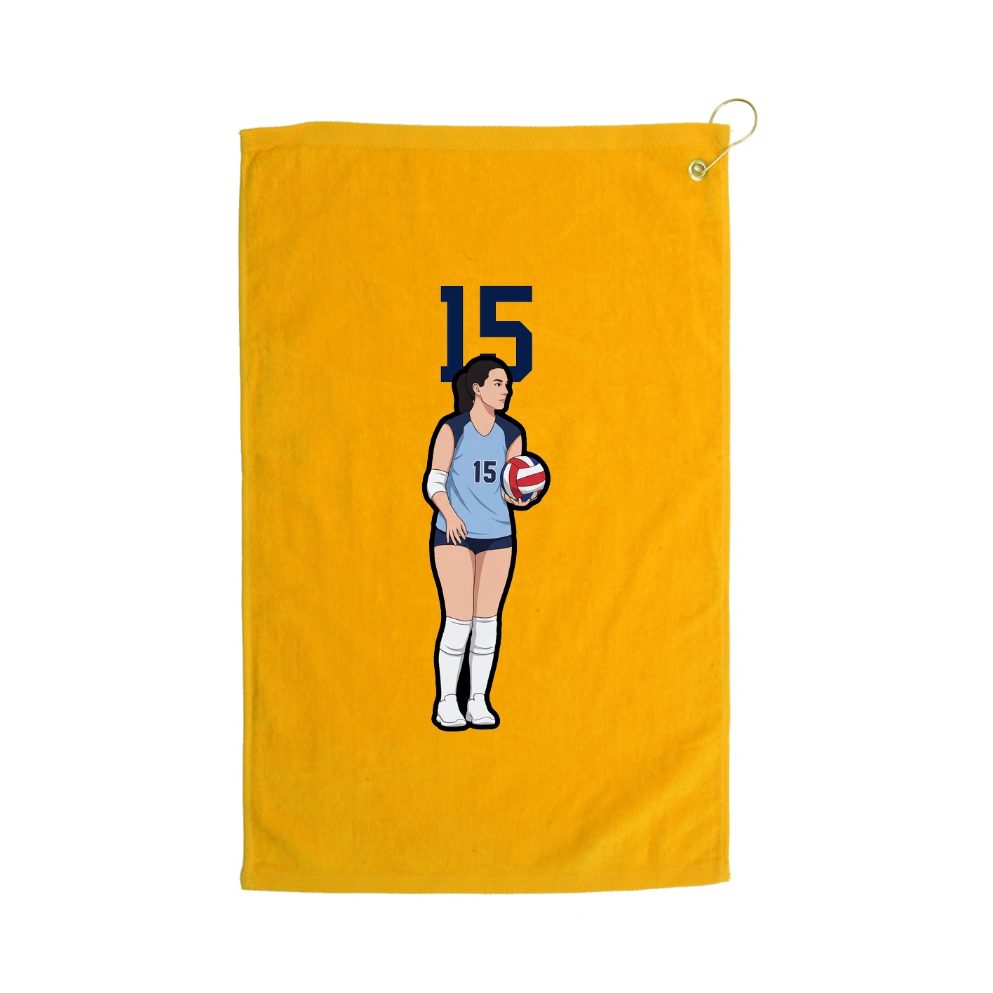 Golf Towel — Number Top in Gold