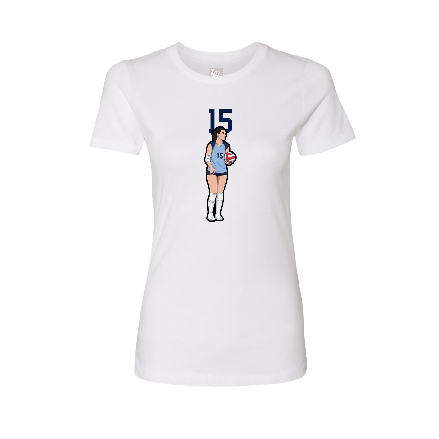 Fitted Women's Tee — Number Top in White