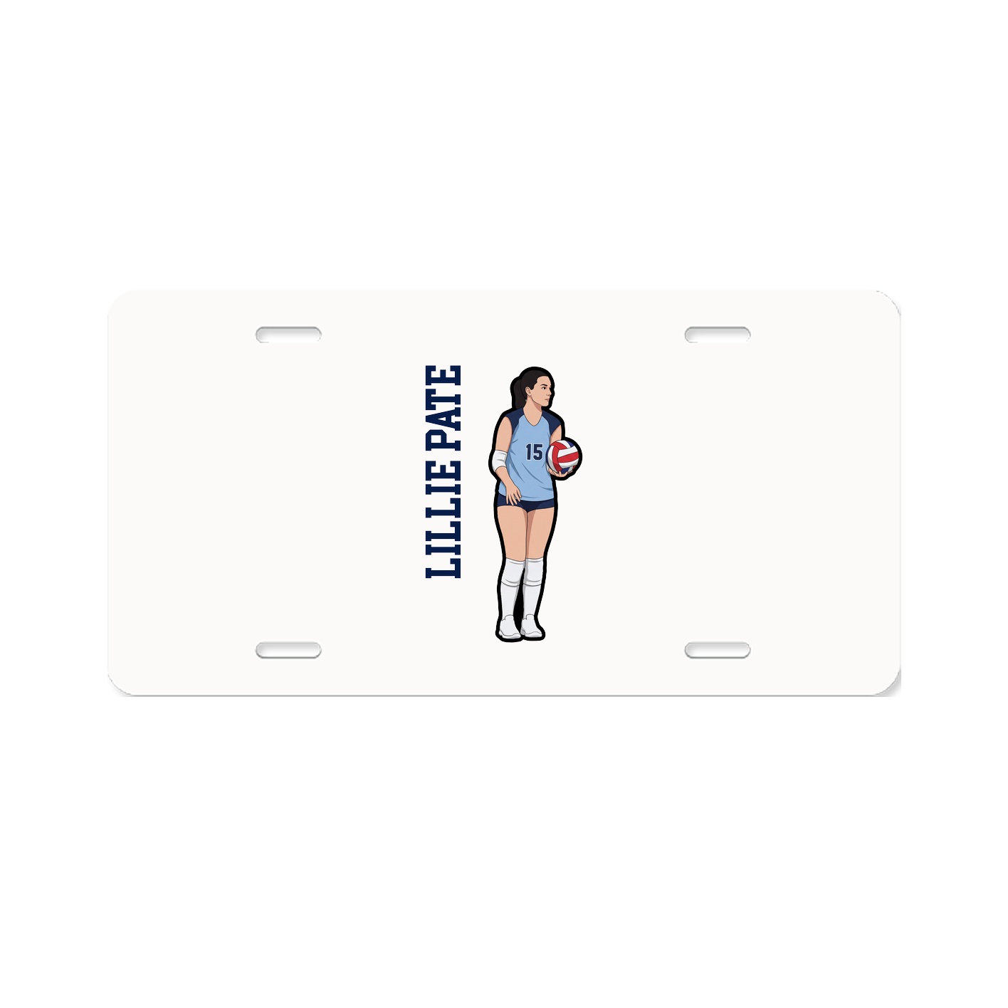 License Plate — Name Vertical in Classic
