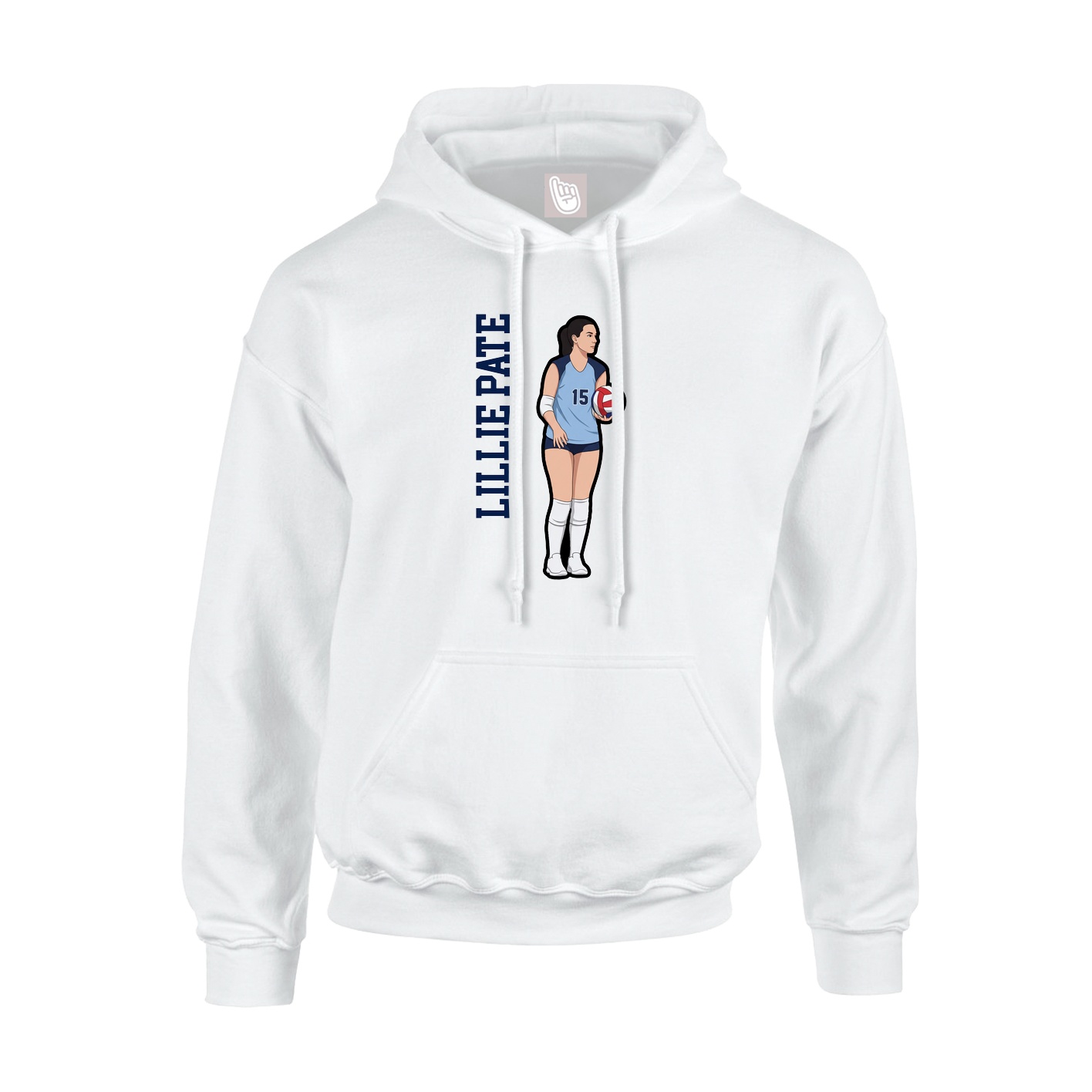 Youth Hoodie — Name Vertical in White