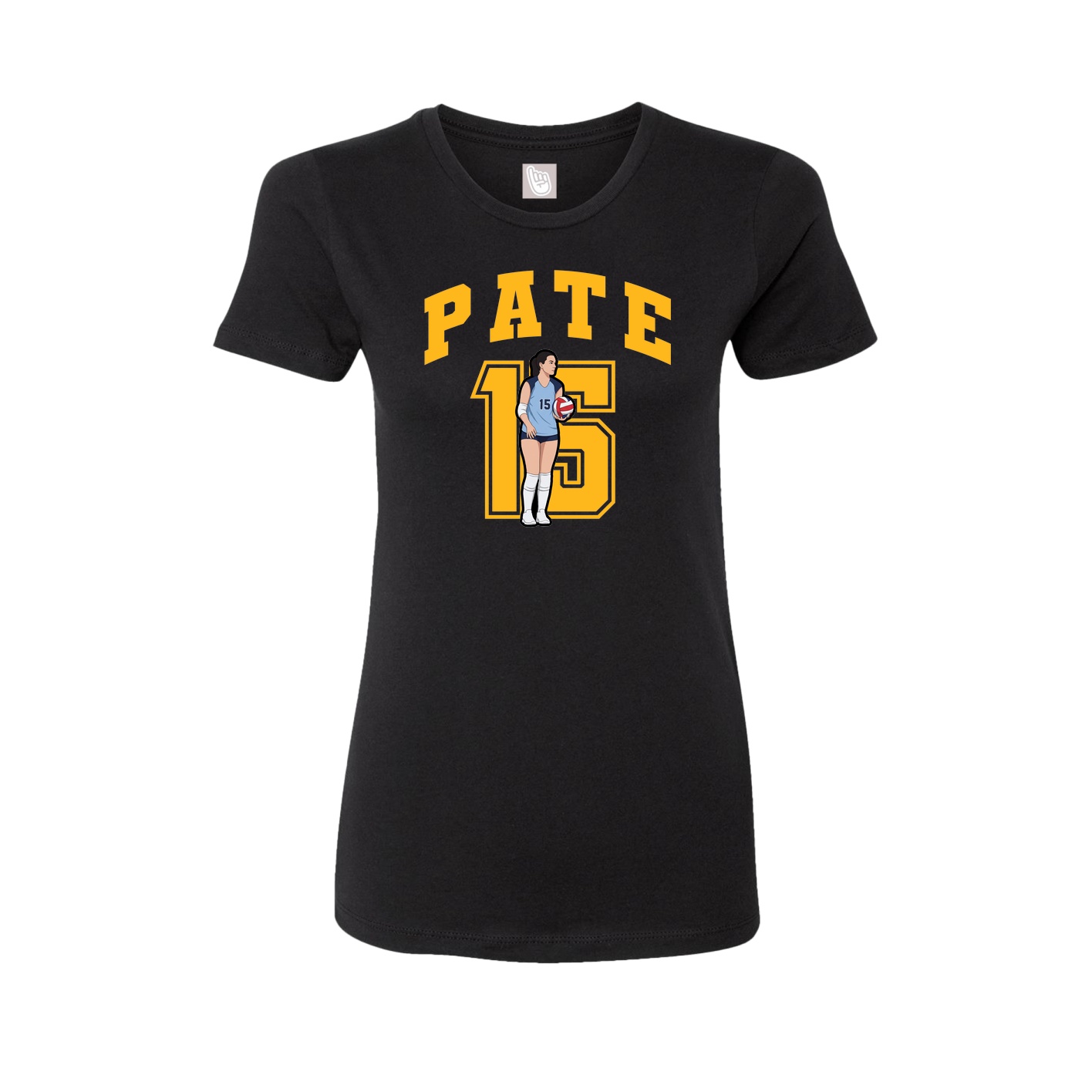 Fitted Women's Tee — Number in Black