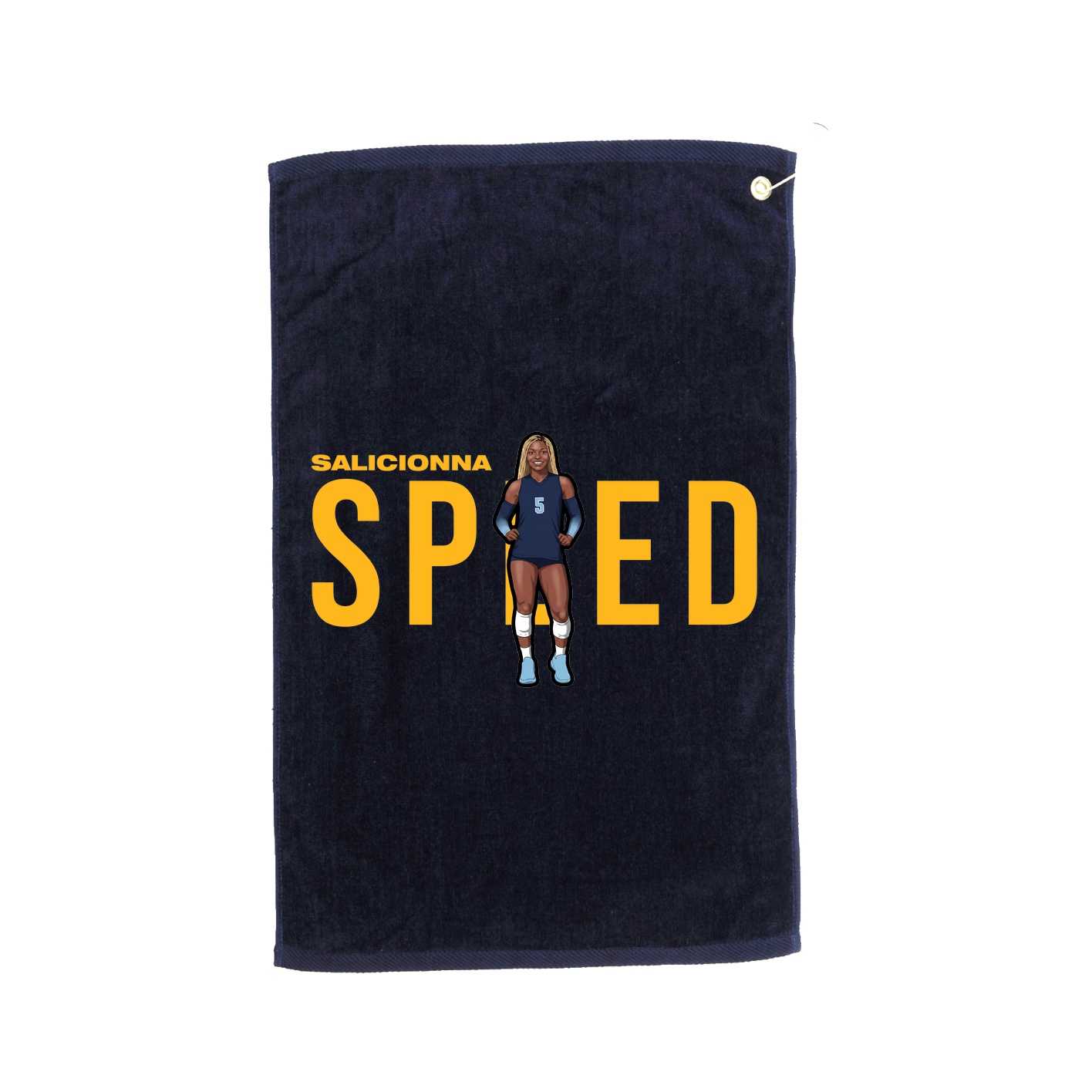 Golf Towel — Player Name in Navy