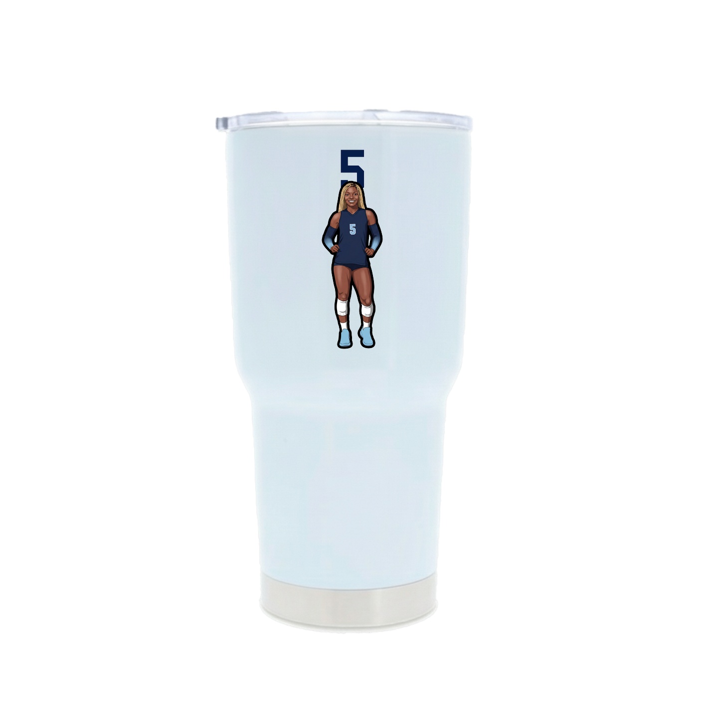 30oz Stainless Steel Tumbler — Number Top in White