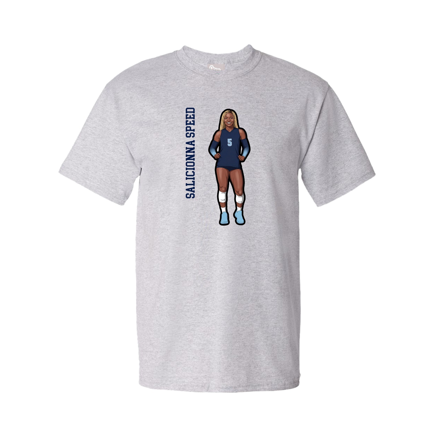 Tee — Name Vertical in Grey