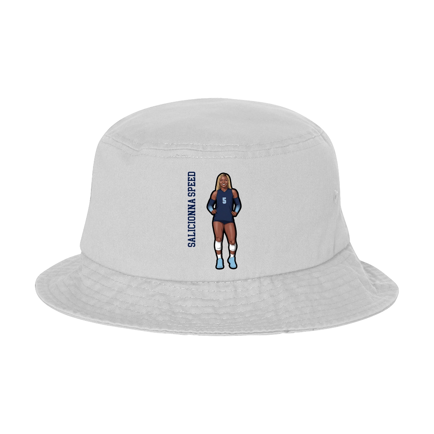 Bucket Cap — Name Vertical in White