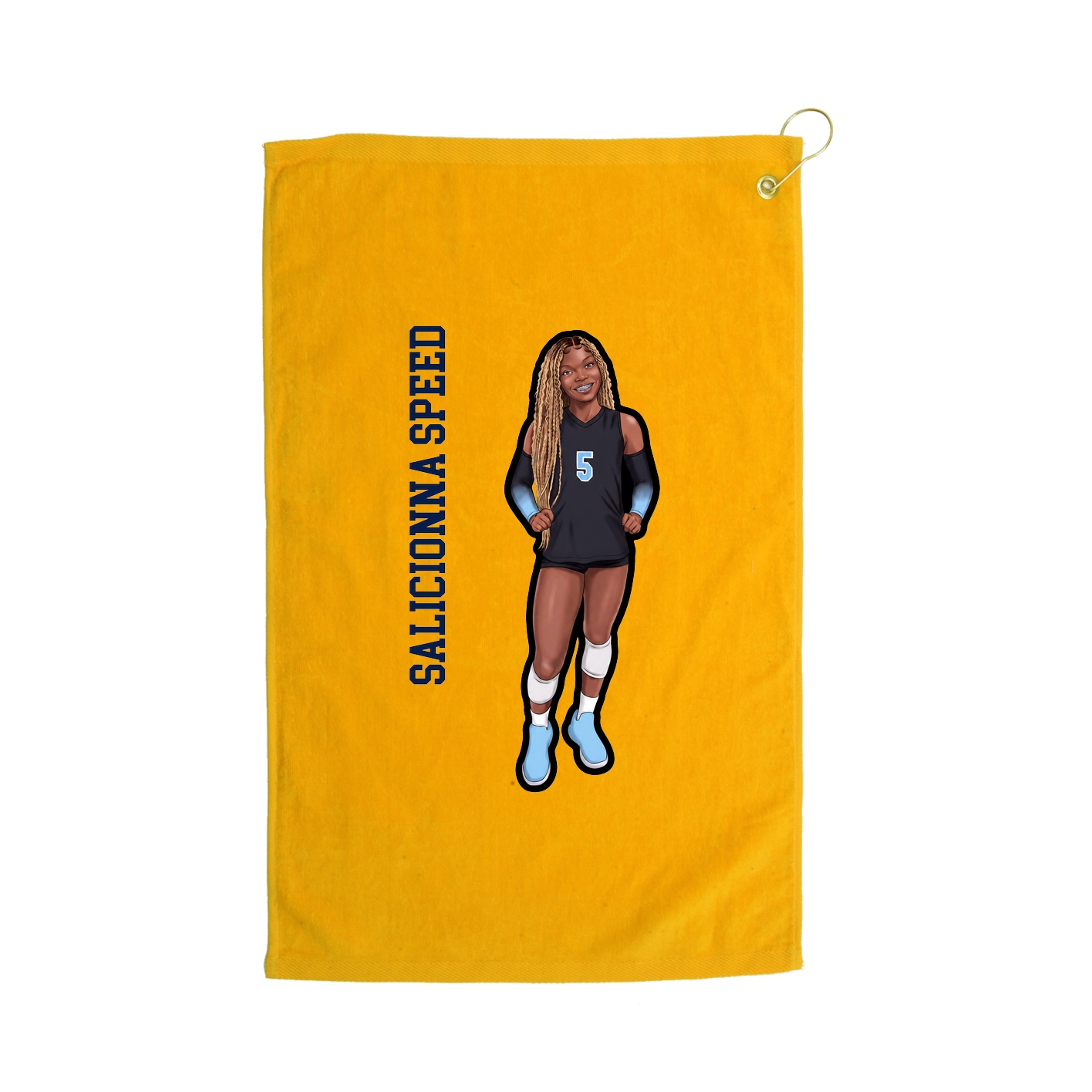 Golf Towel — Name Vertical in Gold