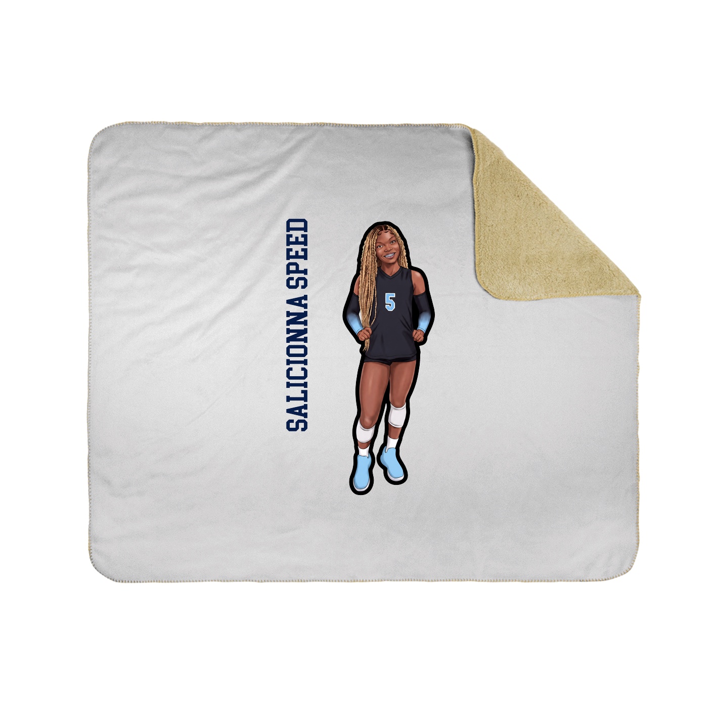 Throw Blanket — Name Vertical in White
